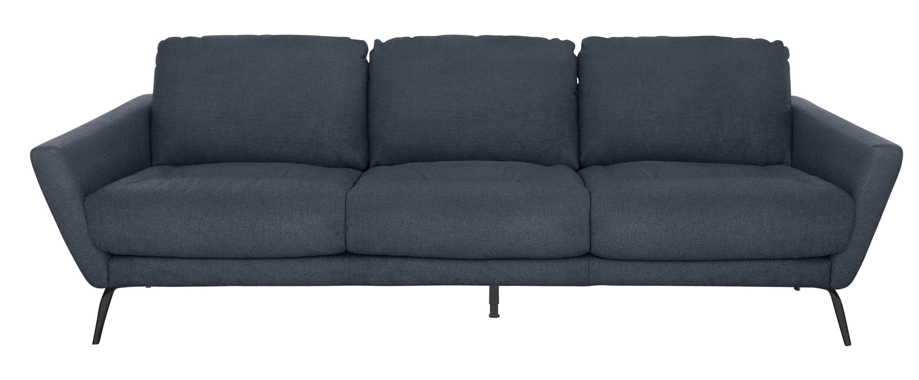 im schwarz Sitz, softy, Big-Sofa mit Heftung dekorativer pulverbeschichtet W.SCHILLIG Füße