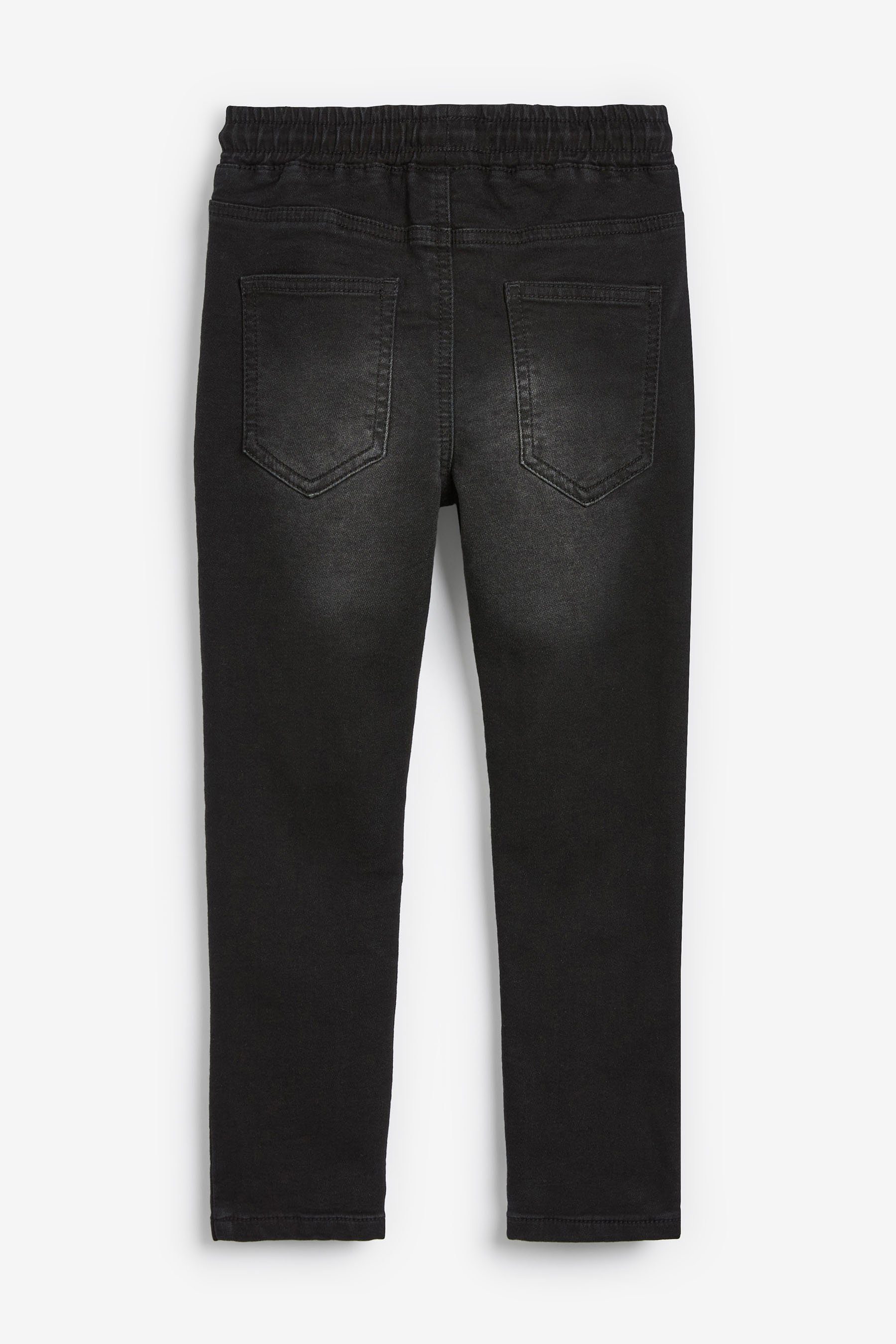 Skinny Skinny-fit-Jeans Pull-On Waist Black (1-tlg) Jersey-Jeans Next im Fit