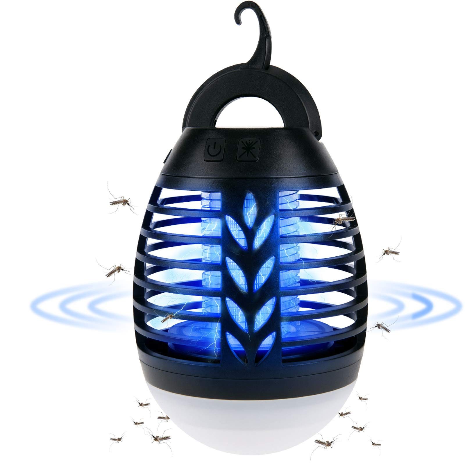 Fofile Insektenvernichter LED Mückenlampe USB Wiederaufladbar 3 Beleuchtungsmodi Wasserdicht, Tragbarer Insektenvernichter, für Indoor und Outdoor