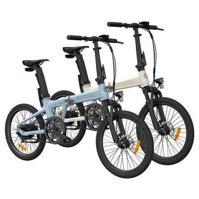 ADO E-Bike 2× Air 20S E-Fahrrad Faltbar, klapprad Riemenantrieb,Citybike, 1 Gang, Hintermotor, (verbesserte Version der Air20), ebike Damen/Herren,StVZO mit Handyhalter