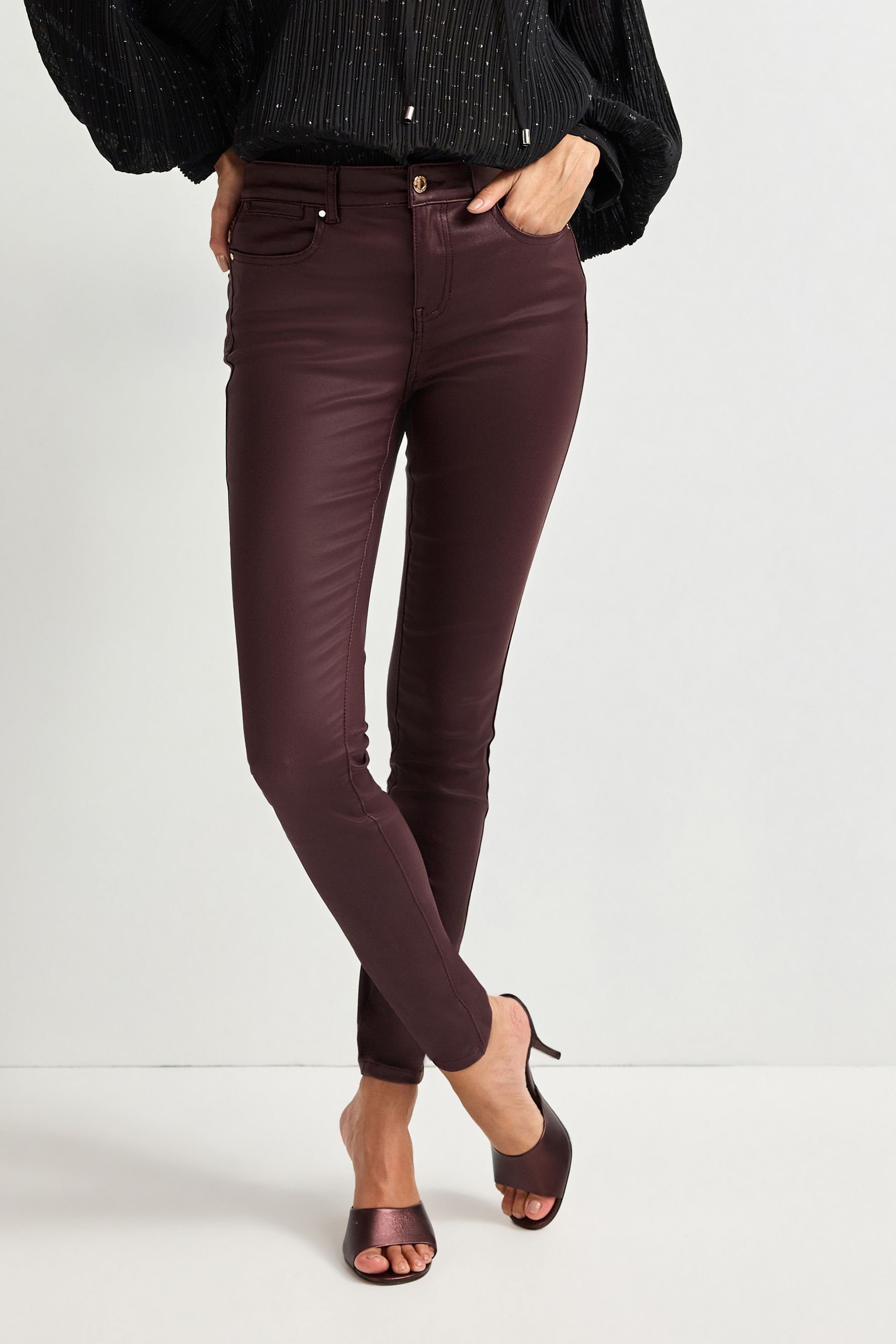 (1-tlg) Next Beschichtete Berry Red Skinny-fit-Jeans Skinny-Jeans