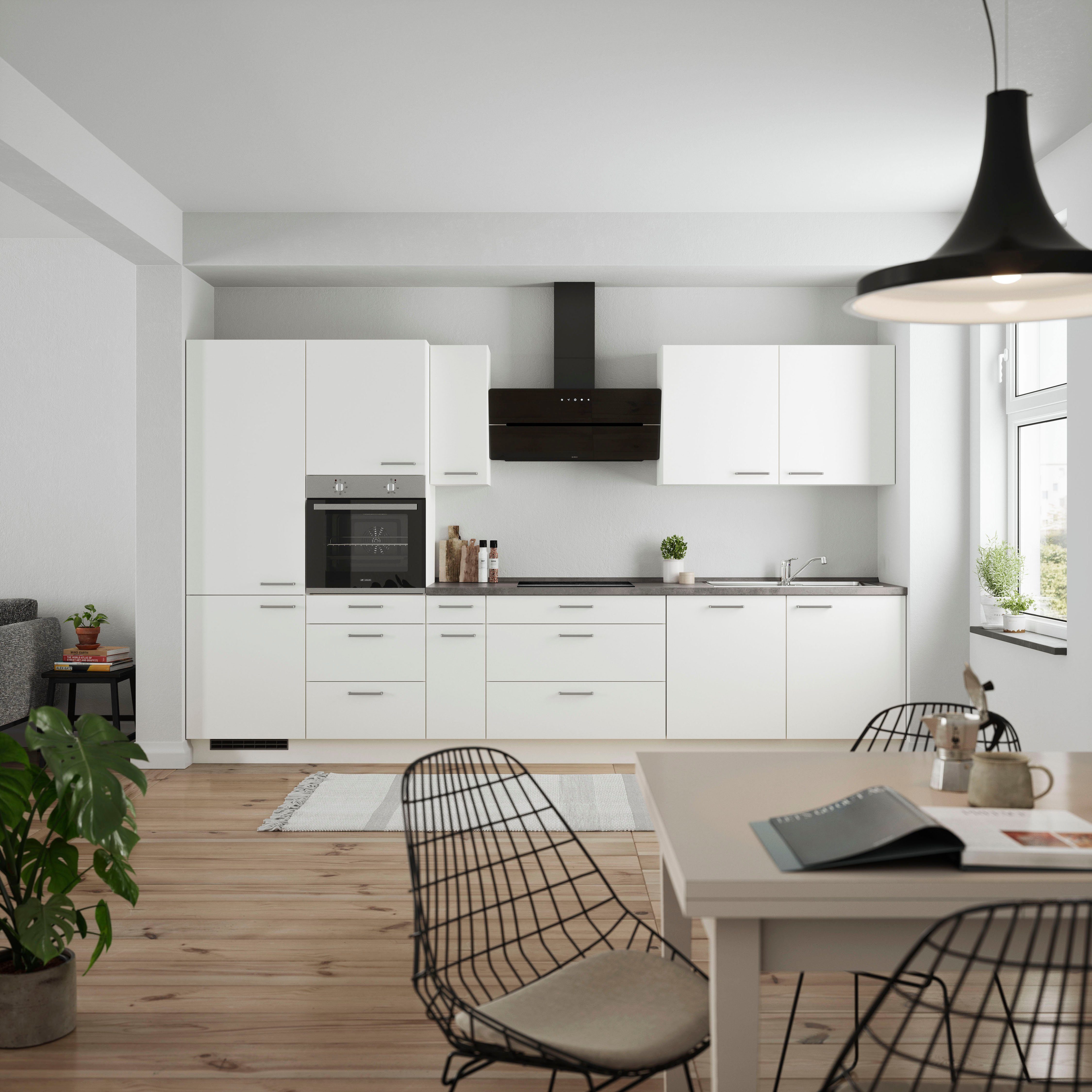 nobilia® Küchenzeile "Touch II", NEU: individuell anpassbar mit gratis Profi-Beratung, vormontiert, Breite 360 cm, Ausrichtung wählbar, wahlw. mit E-Geräten
