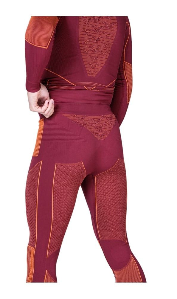 X-Bionic Funktionshose Pant Energy Accumulator 4.0 lang Unterwäsche weinrot/orange Herren