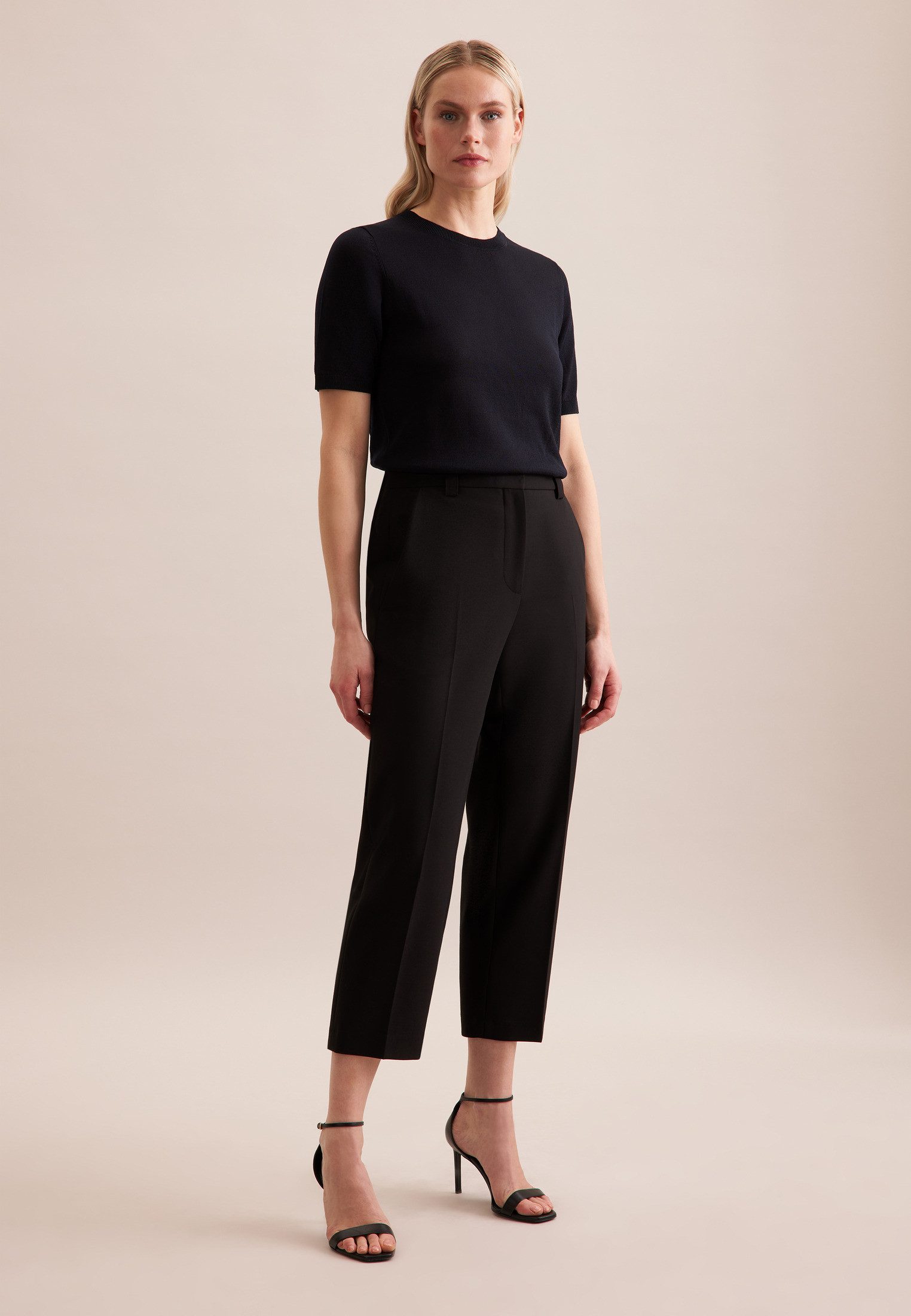 seidensticker Strickpullover Schwarze Rose 1/2 Rundhals