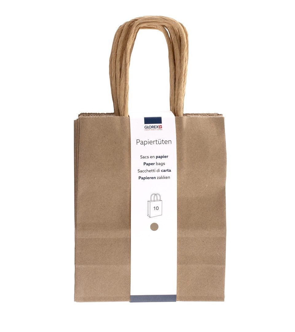 Glorex Geschenkpapier Glorex Papiertragetasche mit Kordelgriff natur 10