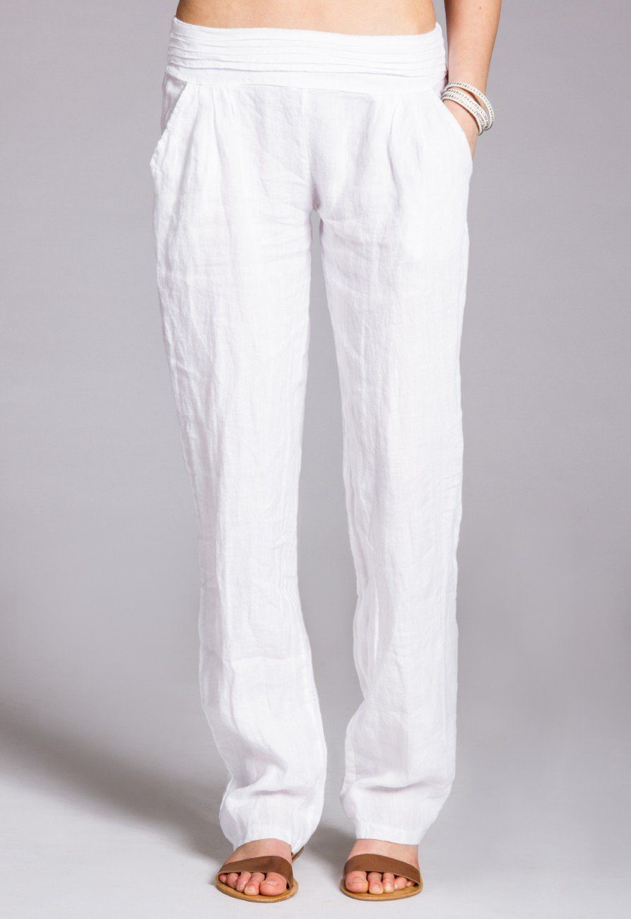 Caspar Leinenhose KHS020 Damen Casual Leinen günstig online kaufen