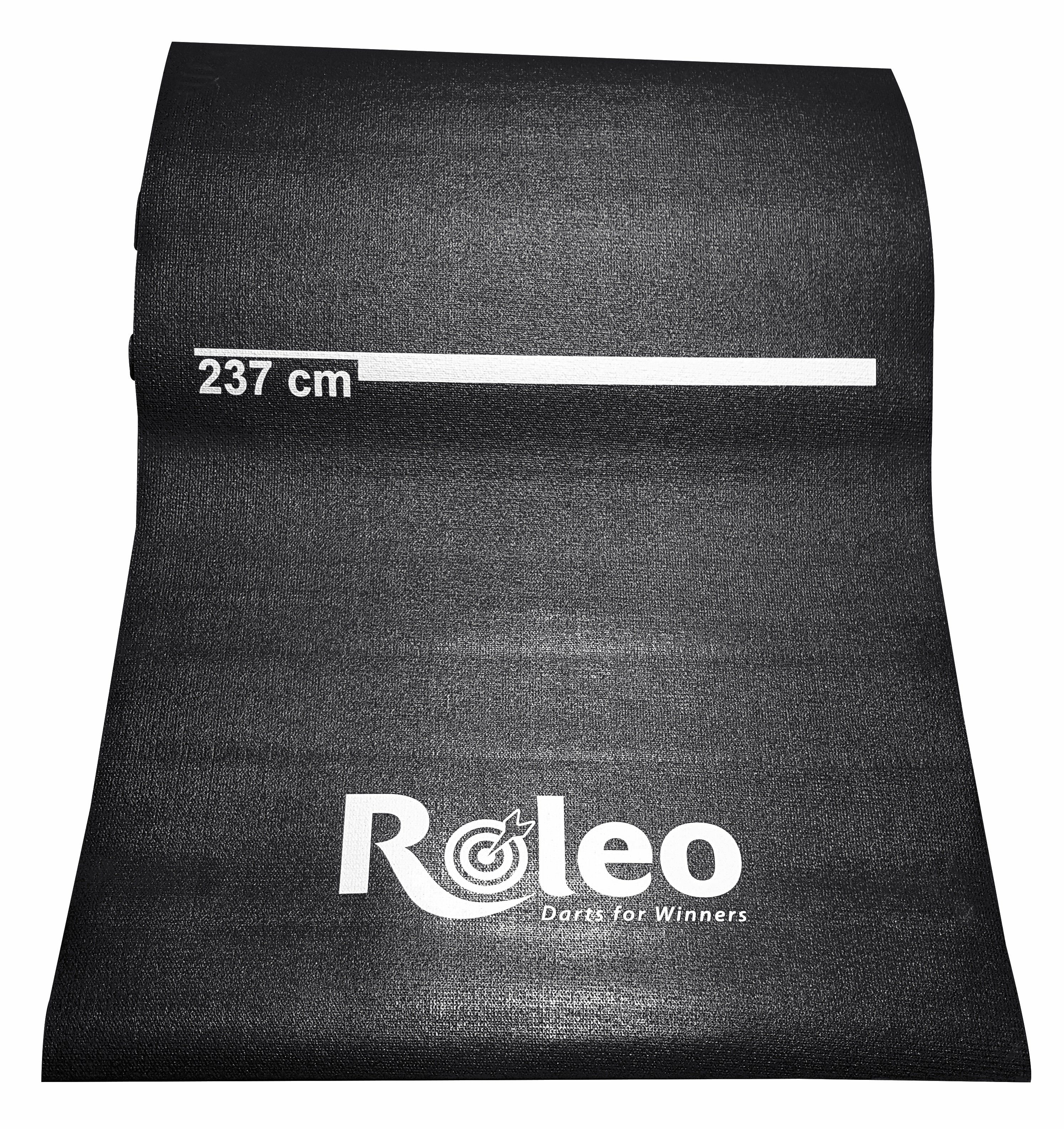 Roleo Dartmatte Dartmatte Teppich rutschfest schwarz mit Abstandsmarkierung (1-St)