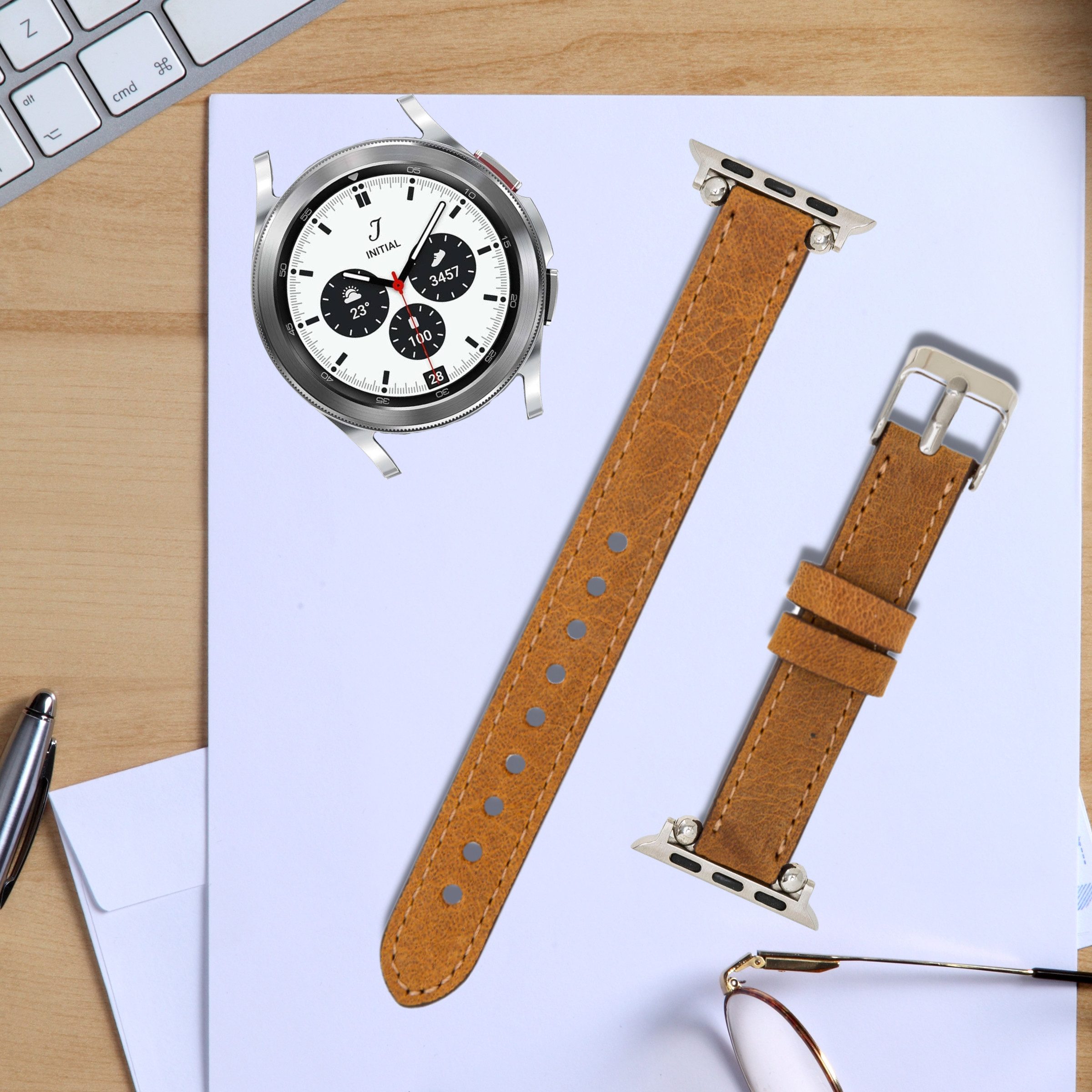 Renna Leather Uhrenarmband Samsung Galaxy Watch Leder Smart Uhrenarmband
