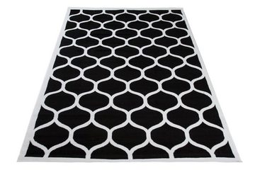 Designteppich Modern Teppich Geometrische Muster schwarz weiß - Kurzflor, Mazovia, 70 x 140 cm, Geeignet für Fußbodenheizung, Höhe 7 mm, Kurzflor
