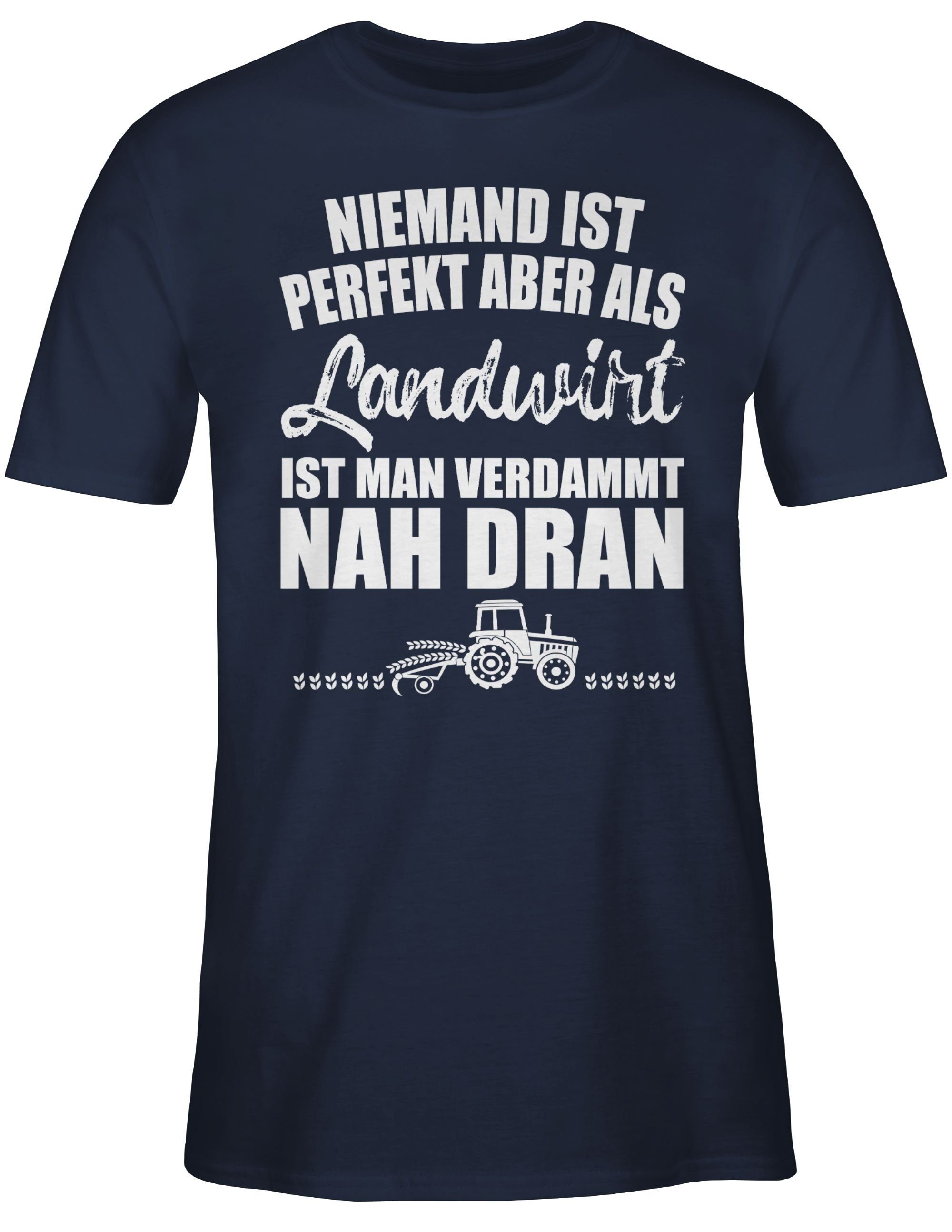 Geschenk perfekt Niemand Navy Landwirt - T-Shirt ist Landwirt 03 Shirtracer Blau Bauer