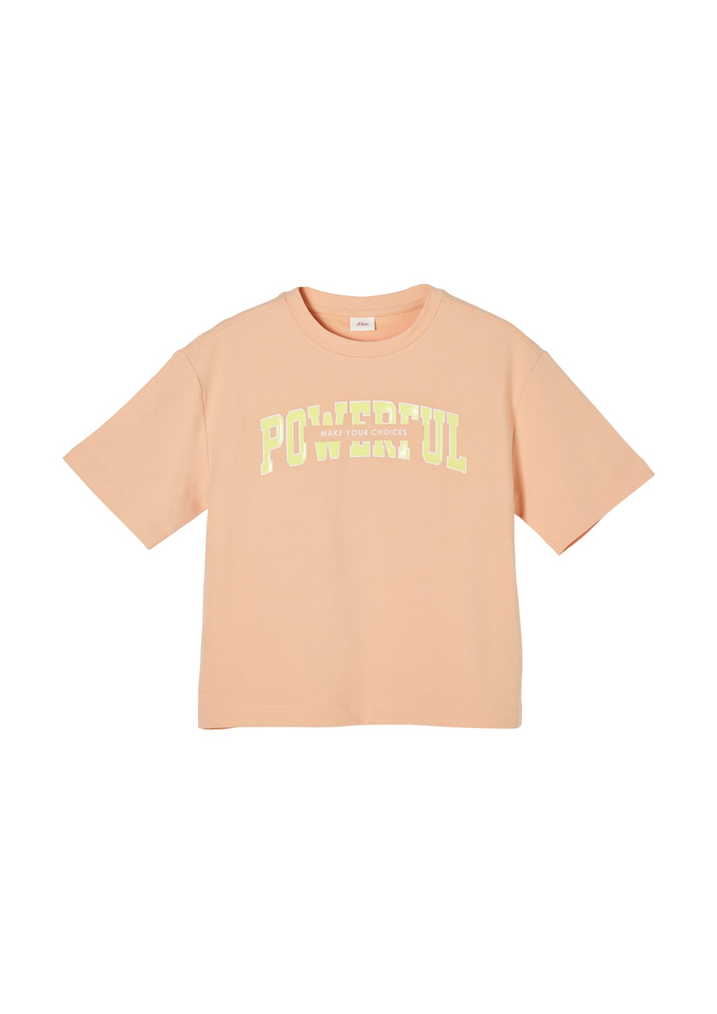 Statementprint mit peach T-Shirt Kurzarmshirt s.Oliver