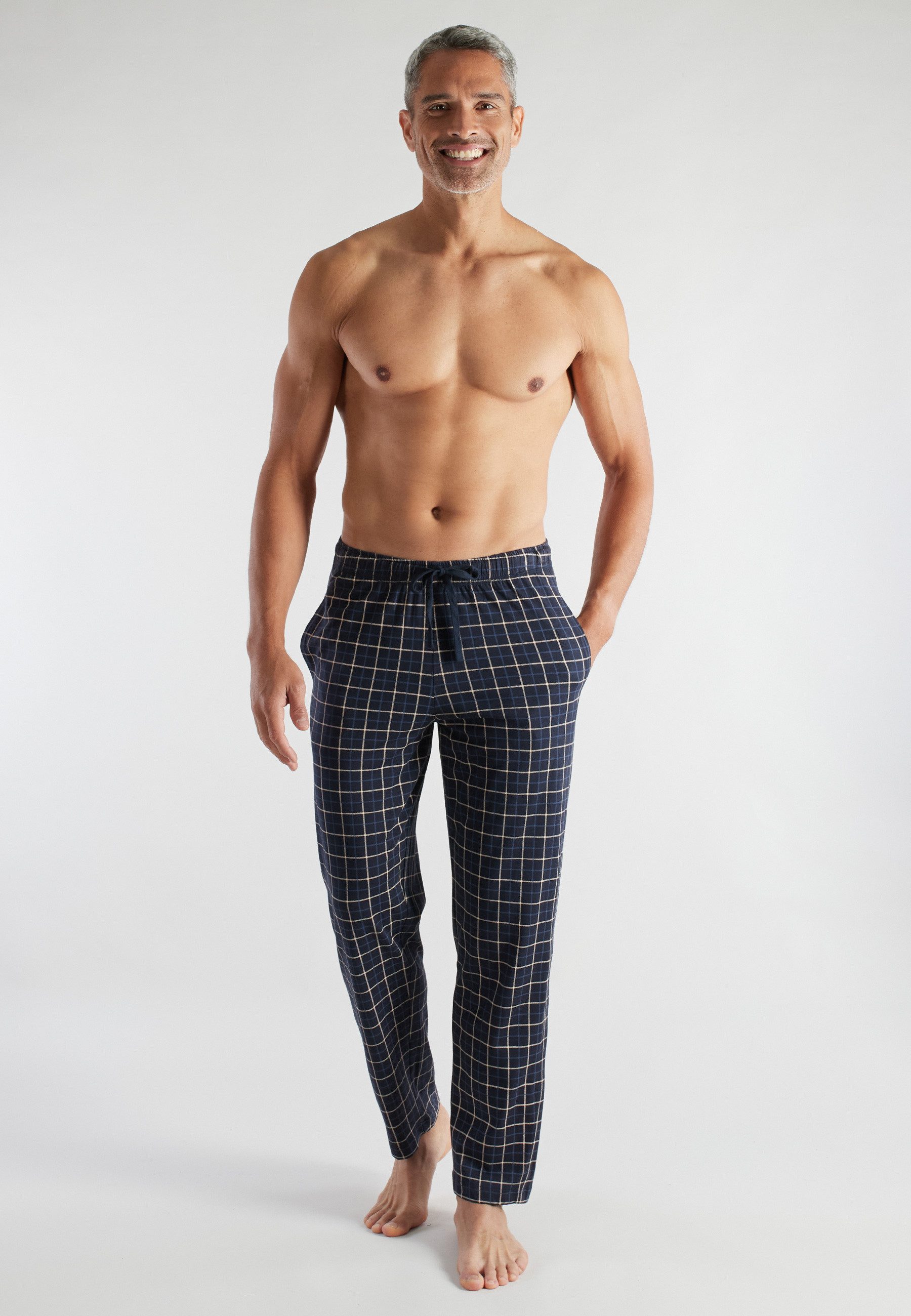 CECEBA Schlafhose CECEBA Herren Lange-Hose blau kariert (1-tlg) günstig online kaufen