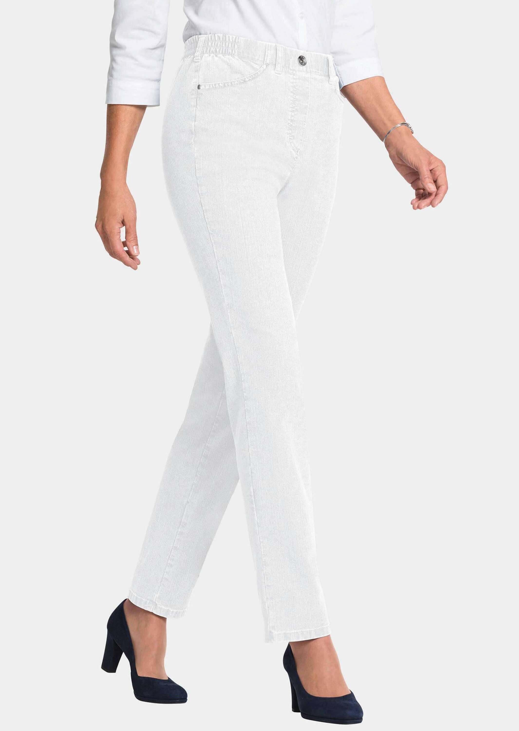 GOLDNER Bequeme Jeans Bequeme Jeansschlupfhose mit Dehnbund Unifarbenes Design mit elastischem Formbund für Komfort – Bild 2 von 5