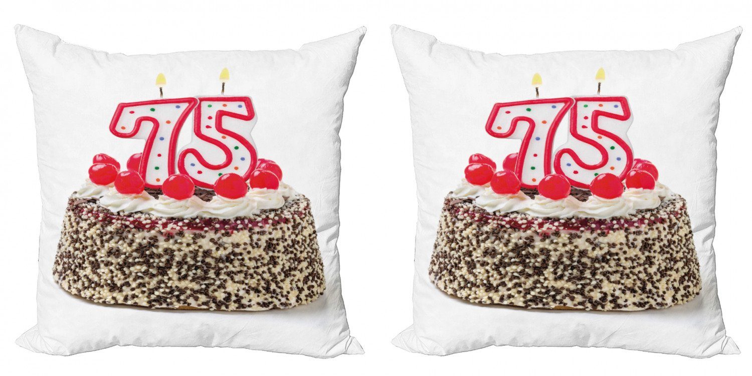 Stück), 75 Geburtstag Kuchen Abakuhaus Modern Kissenbezüge Digitaldruck, Accent Doppelseitiger (2