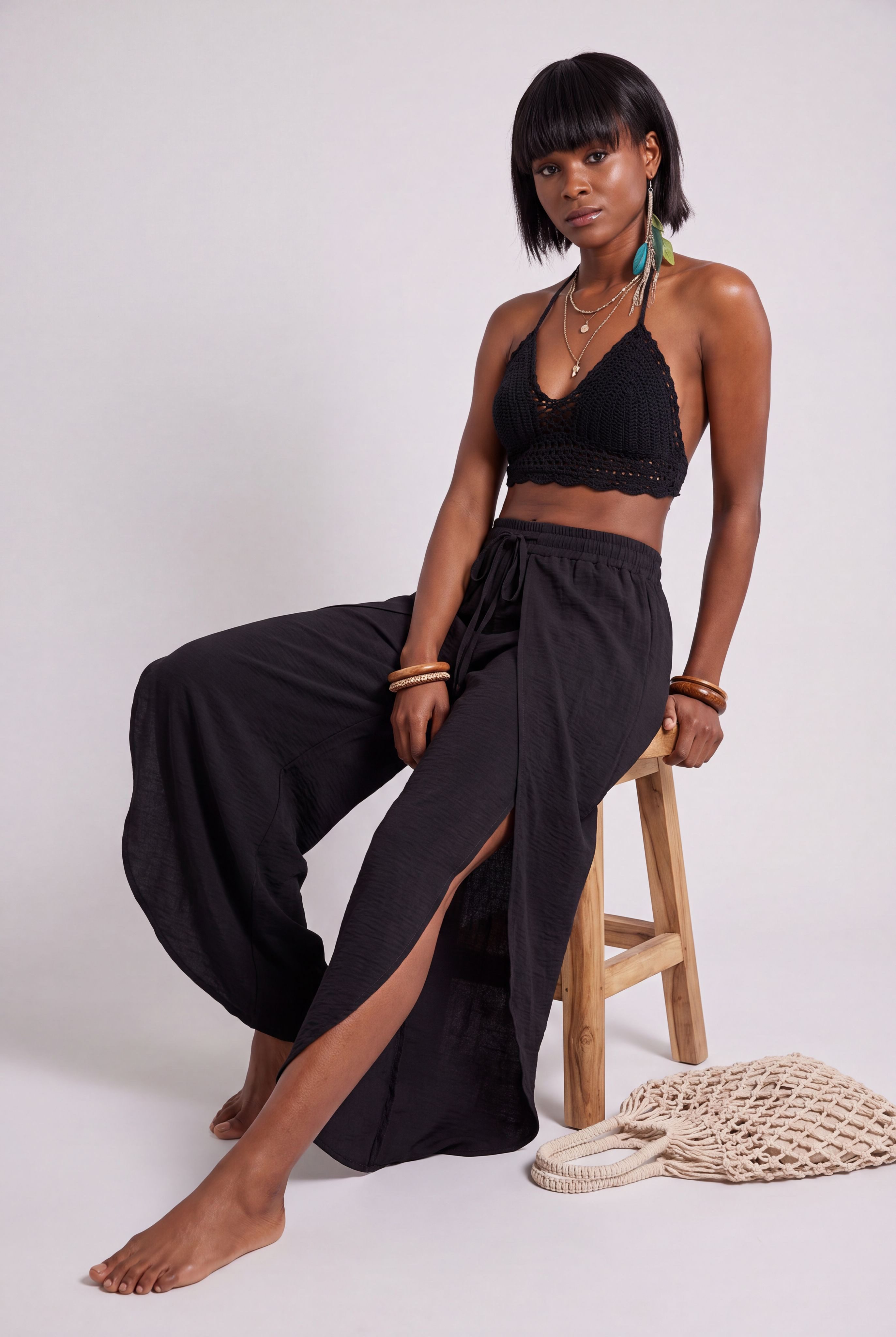 YC Fashion & Style Haremshose Boho Wickelhose im Lagenlook – Luftige Sommerhose Viskose mit elastischem Bund