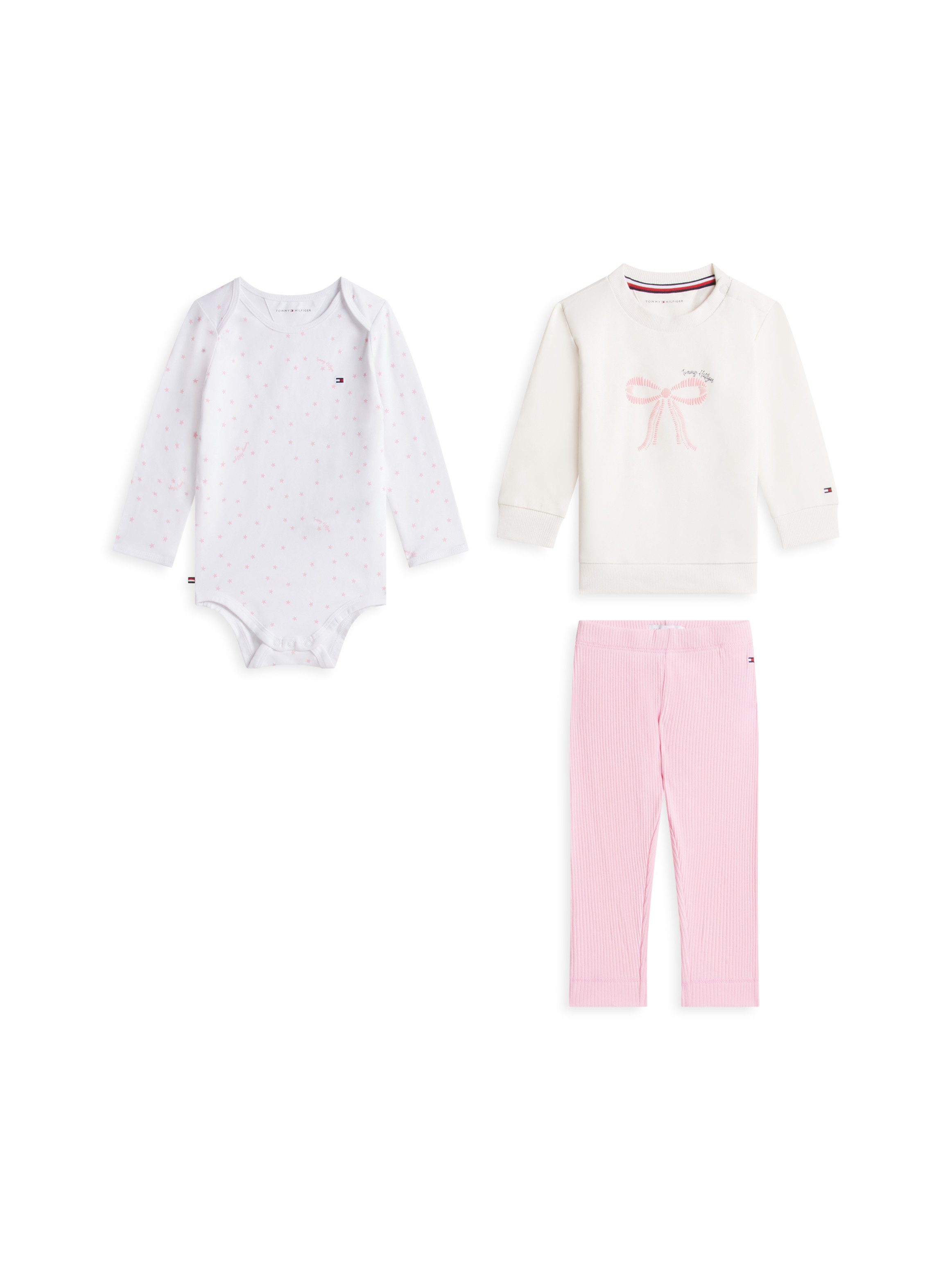 Tommy Hilfiger Neugeborenen-Geschenkset (Set, 3-tlg) Shirt, Body & Jerseyhose für Babys – Bild 2 von 5