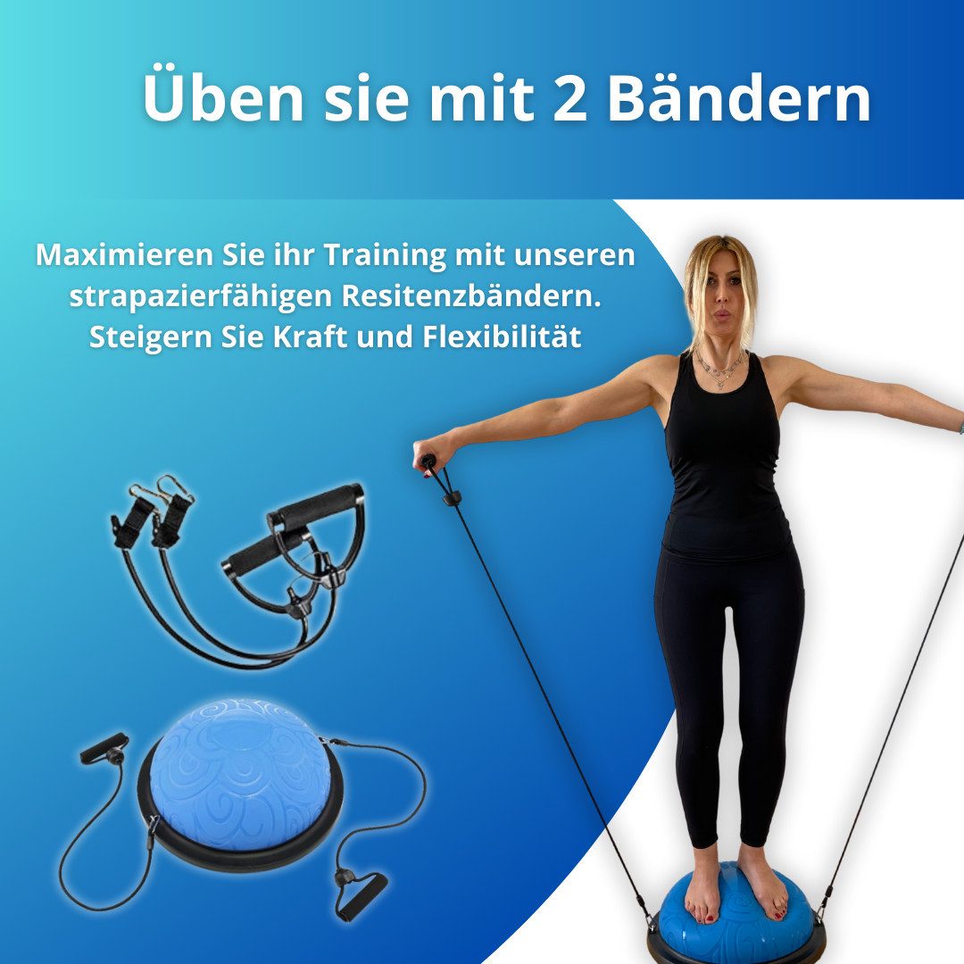 Winch Balancetrainer Balance Ball PRO, Fitness, Yoga & Pilates, 3 Jahre Garantie, inklusive Luftpumpe und Zwei Zugbänder, Pilates, Rehabilitation