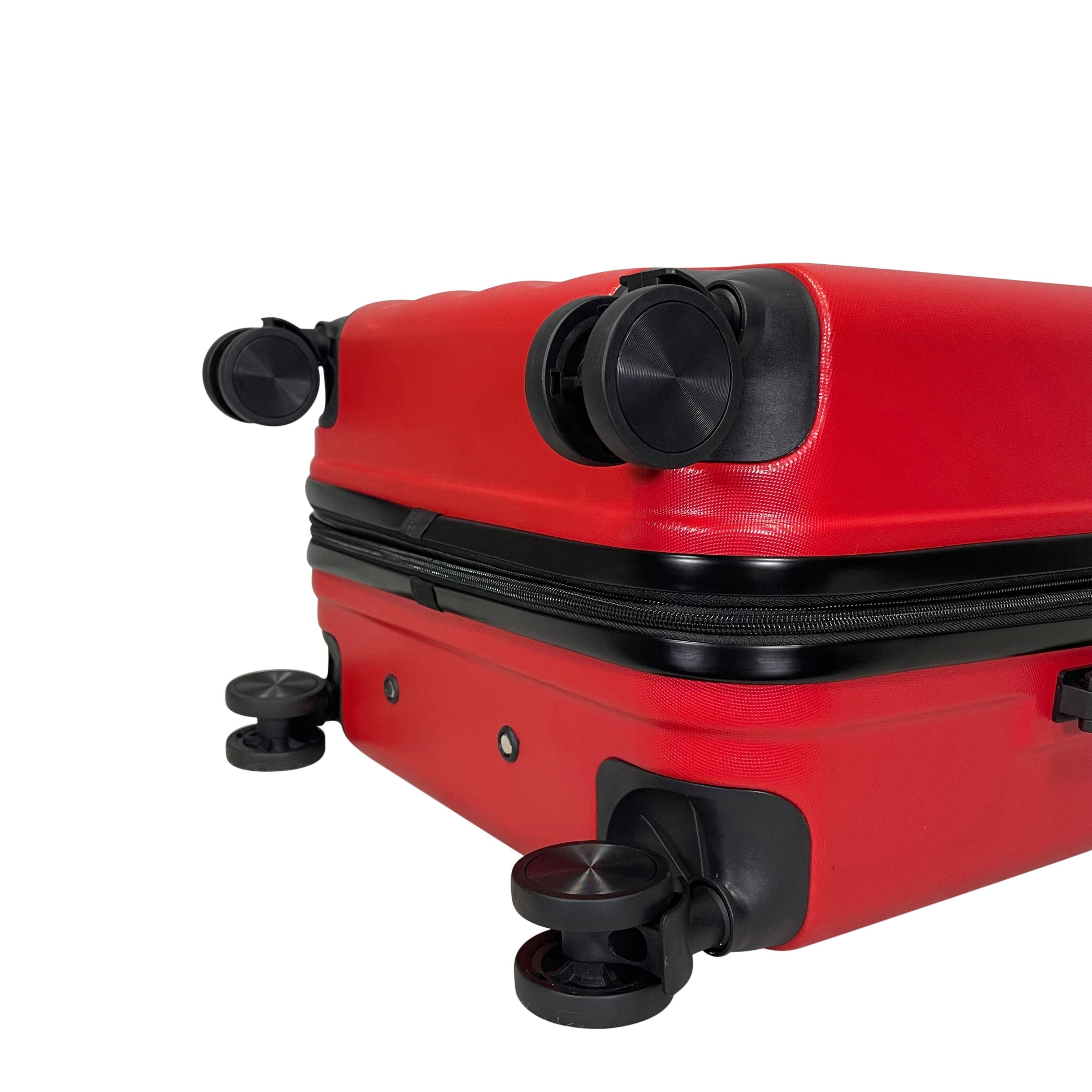 Hartschalen Reisekoffer Koffer MTB ABS (Handgepäck-Mittel-Groß-Set) Rot erweiterbar