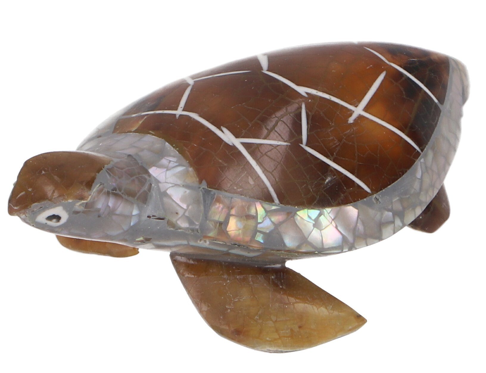 Dekofigur Guru-Shop Schildkröte Stein- Muschelscherben und aus