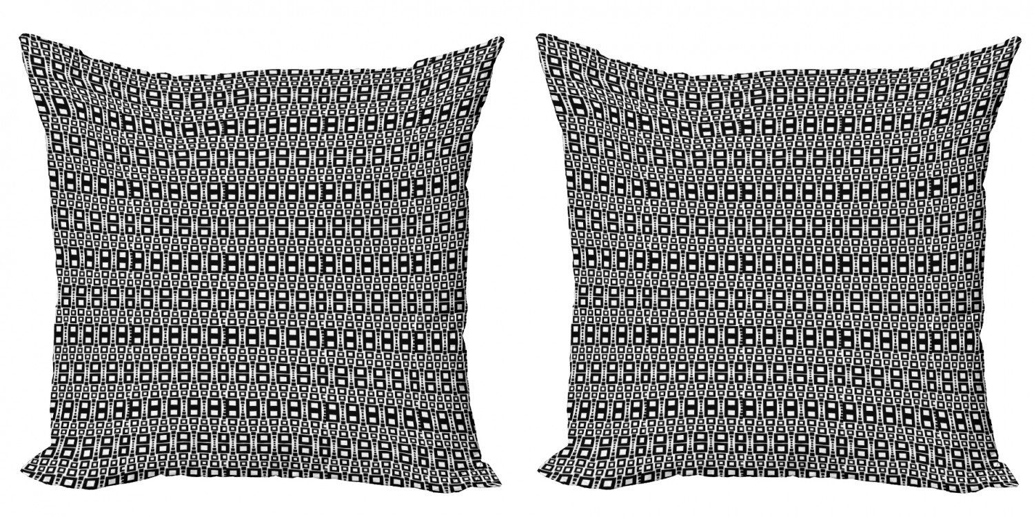 Kissenbezüge Modern Accent Doppelseitiger Digitaldruck, Abakuhaus (2 Stück), Abstrakt Gitter Reihen Muster