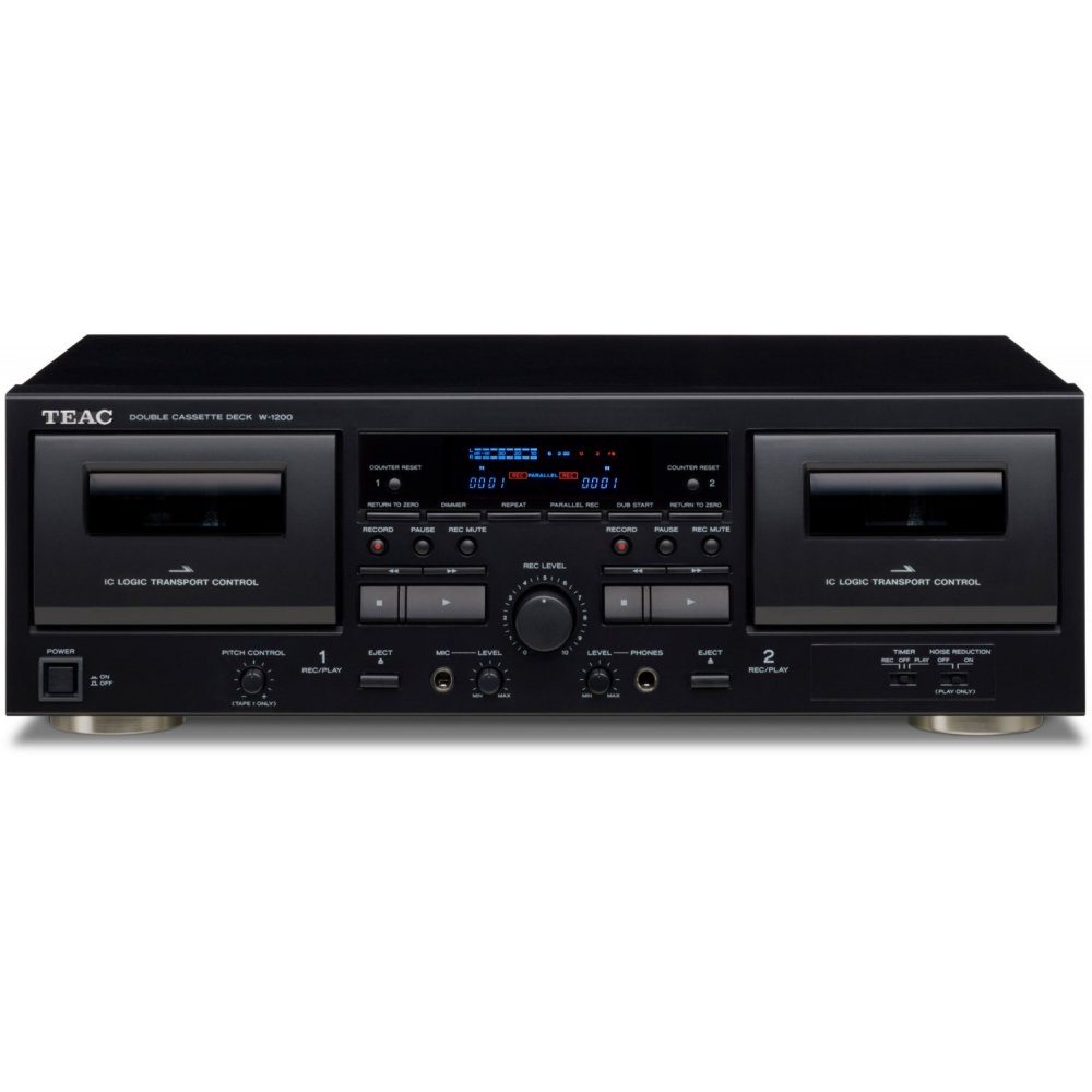 TEAC W-1200-B - Doppel-Kassettendeck - schwarz Kassetten Player