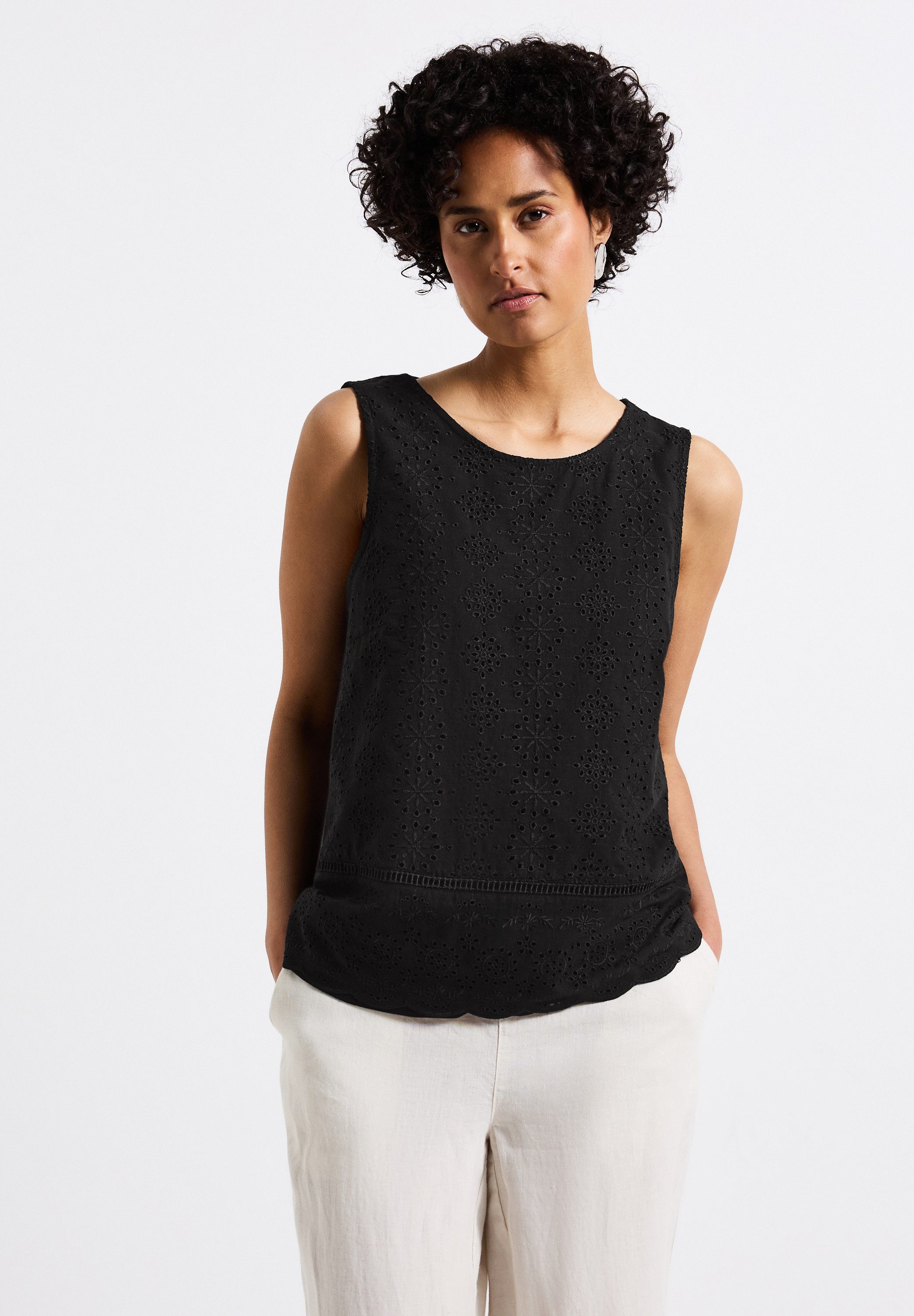 STREET ONE Rundhalsshirt aus softem Materialmix