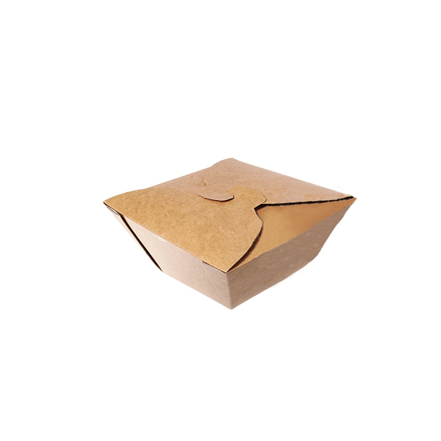wisefood Einweggeschirr-Set Papier Lunchbox - rechteckig 500ml braun - 50 (100-tlg), Papier