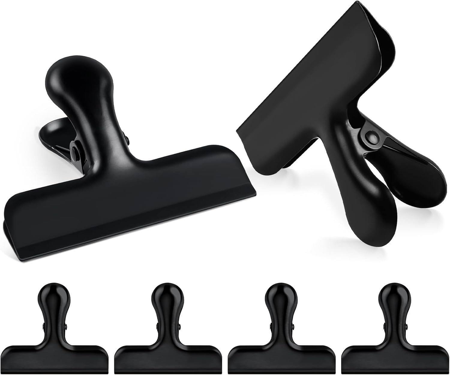 FELIXLEO Büroklammer 6 STK Verschlussklammern Groß 76mm Metallklammern Schwarz