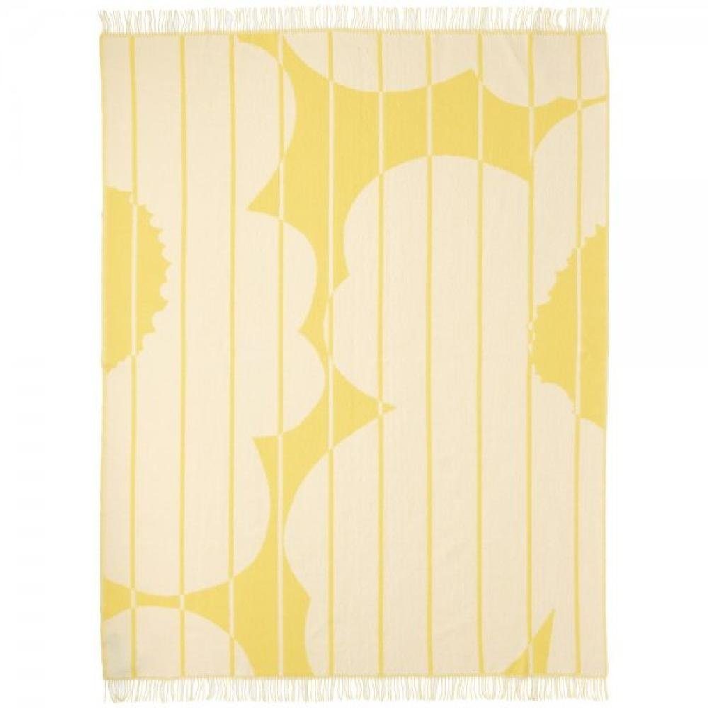 Wohndecke Decke Vesi Unikko Spring Yellow Ecru (140x180cm), Marimekko