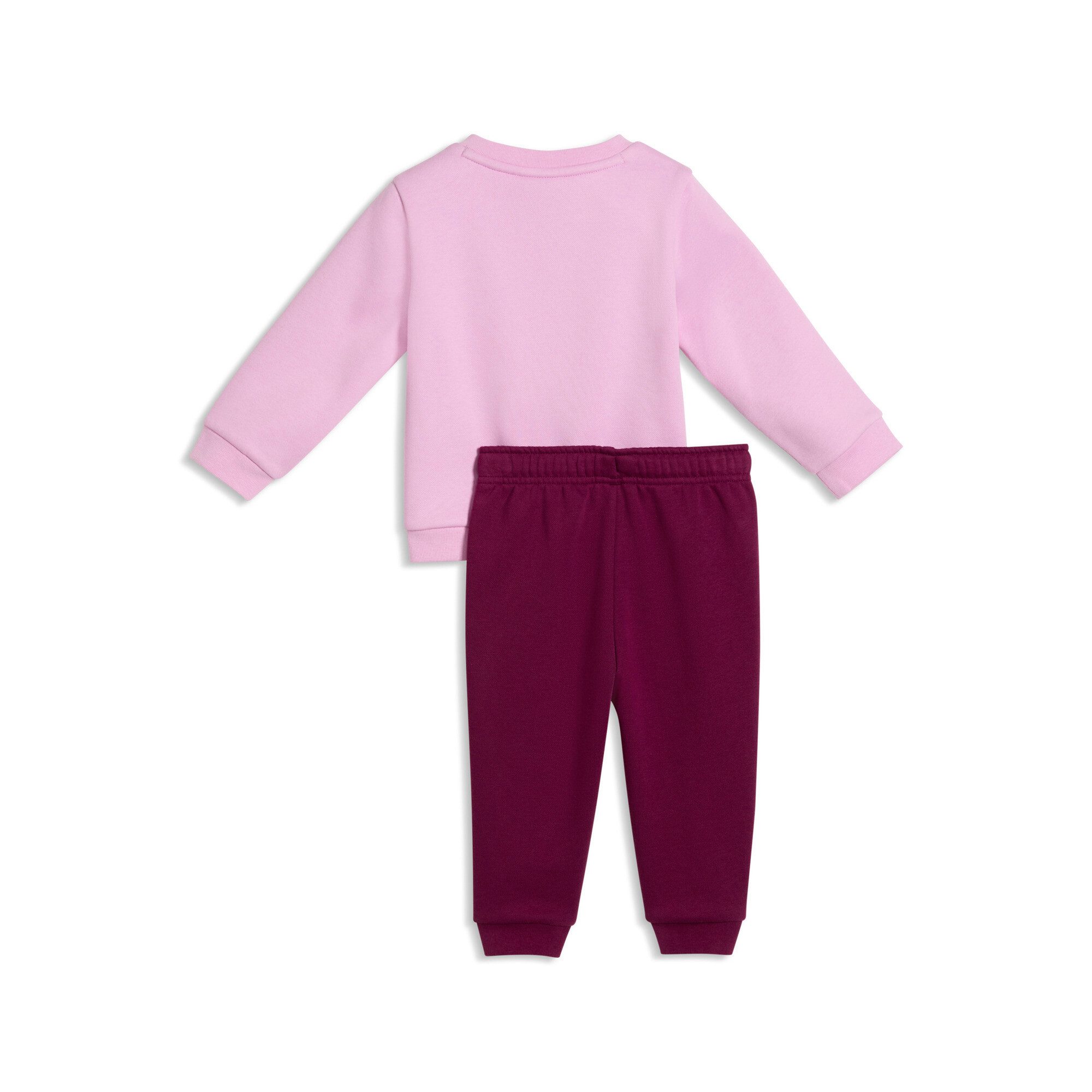 PUMA Trainingsanzug MINICATS ESS CREW SET FL INTEREST INF (2-tlg), zweiteiliges Set, Langarm-Oberteil, mit Logodruck, bedruckte Optik