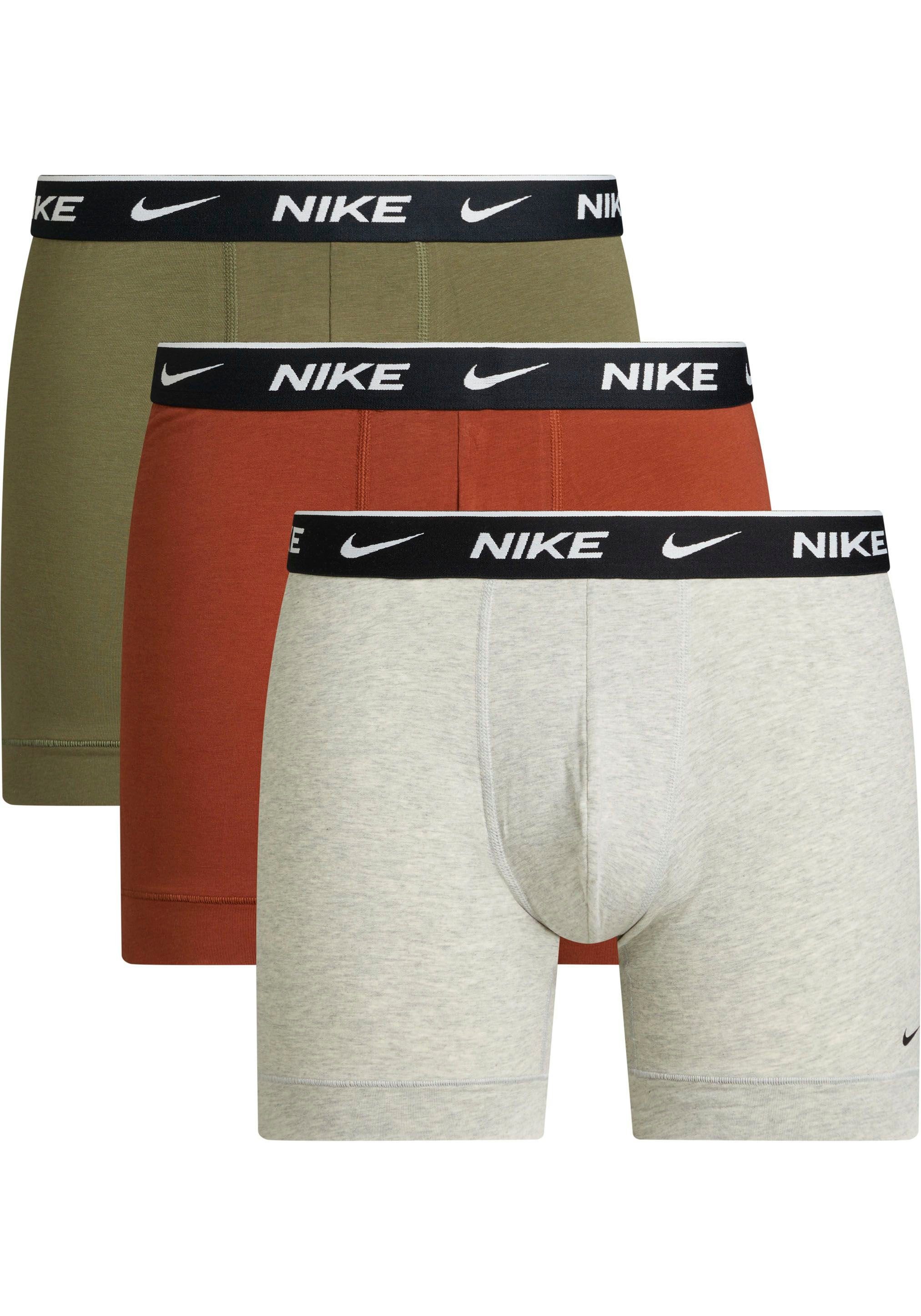 BRIEF Underwear 3PK (Packung, BOXER Boxer NIKE (3 mit 3er-Pack) & Bein längerem NIKE Logo-Elastikbund Stück)