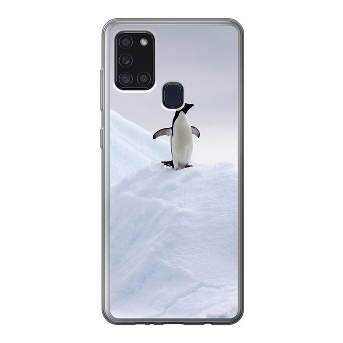 MuchoWow Handyhülle Pinguin - Eis - Winter Handyhülle Samsung Galaxy A21s Smartphone-Bumper Print Handy