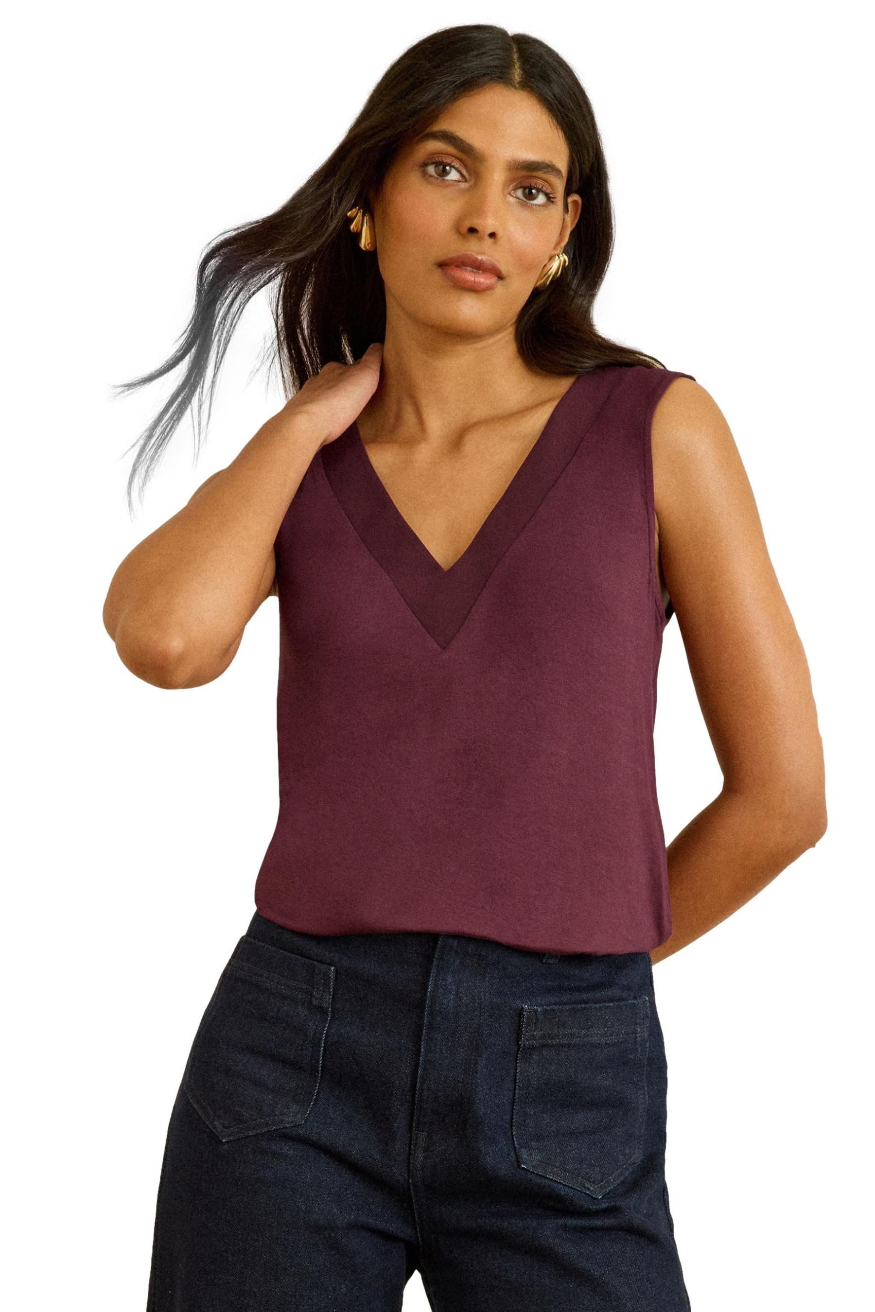 Blusentop Love & Roses Jersey-Trägertop mit Chiffonbesatz