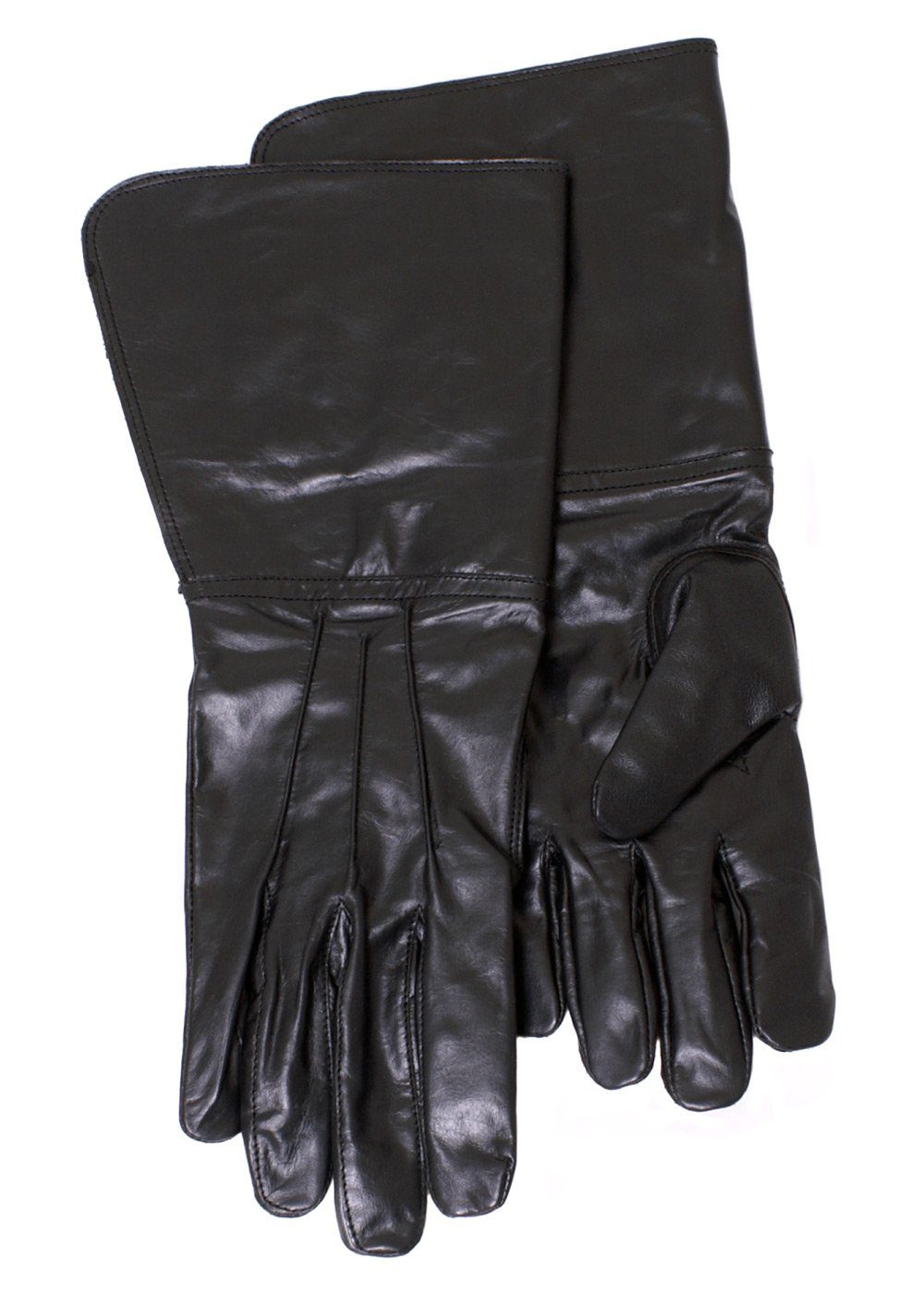 Ritter-Kostüm Stulpenhandschuhe, schwarz, Gr. M