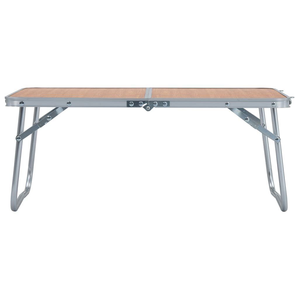 vidaXL Campingstuhl Klappbarer Campingtisch Braun Aluminium günstig online kaufen