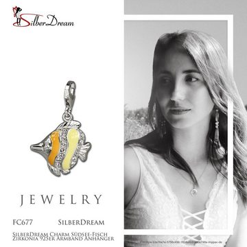 SilberDream Charm-Einhänger SilberDream Charm 925 Echt Silber Anhänger, Südsee-Fisch Anhänger 925 Sterling Silber, silber, orange, gelb