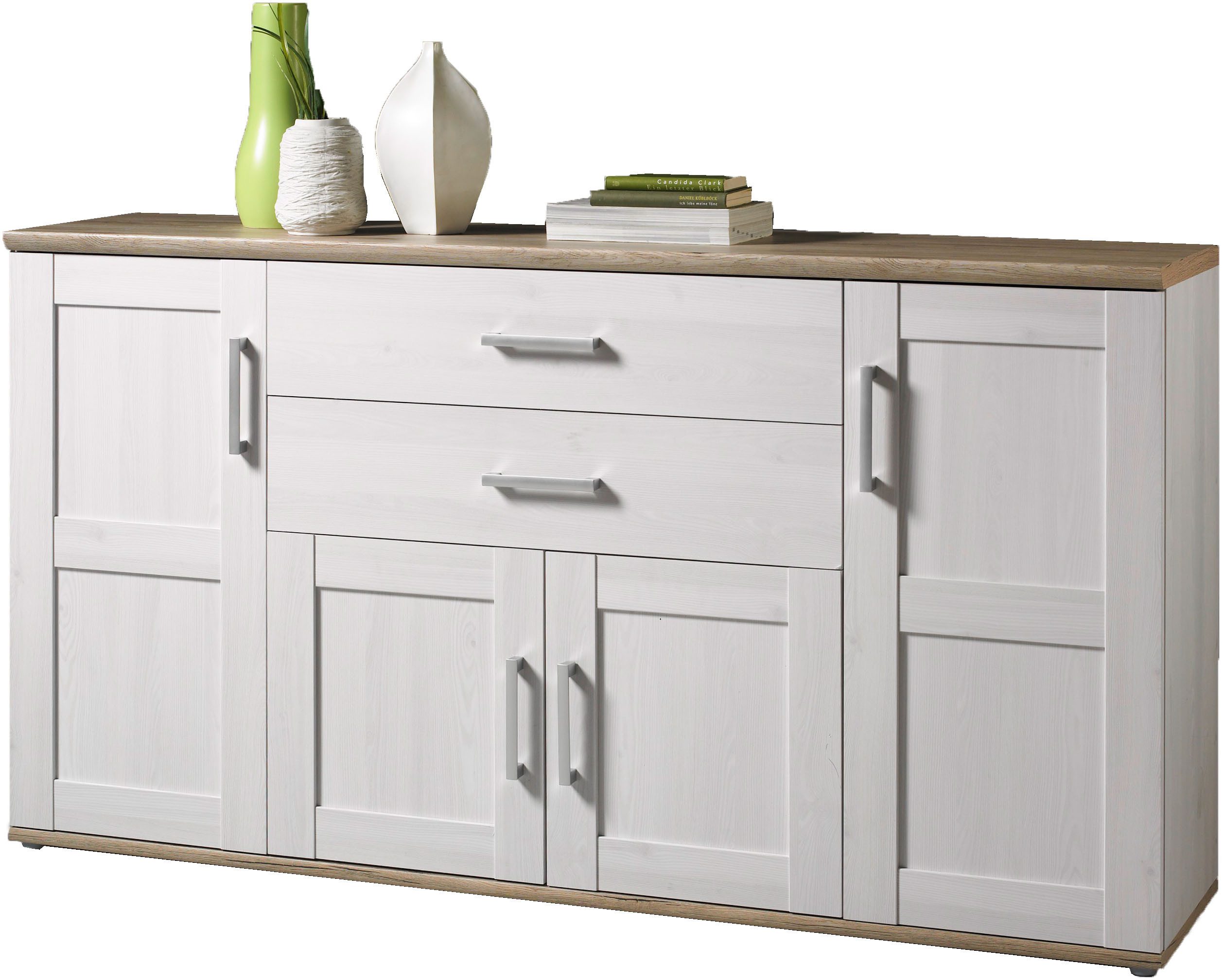 HBZ Sideboard Romance im Landhaustil, Wohnzimmerschrank BxHxT 186x100x46 cm (1 St), Landhaustil, Wohnzimmerschrank in Sibiu Lärche NB