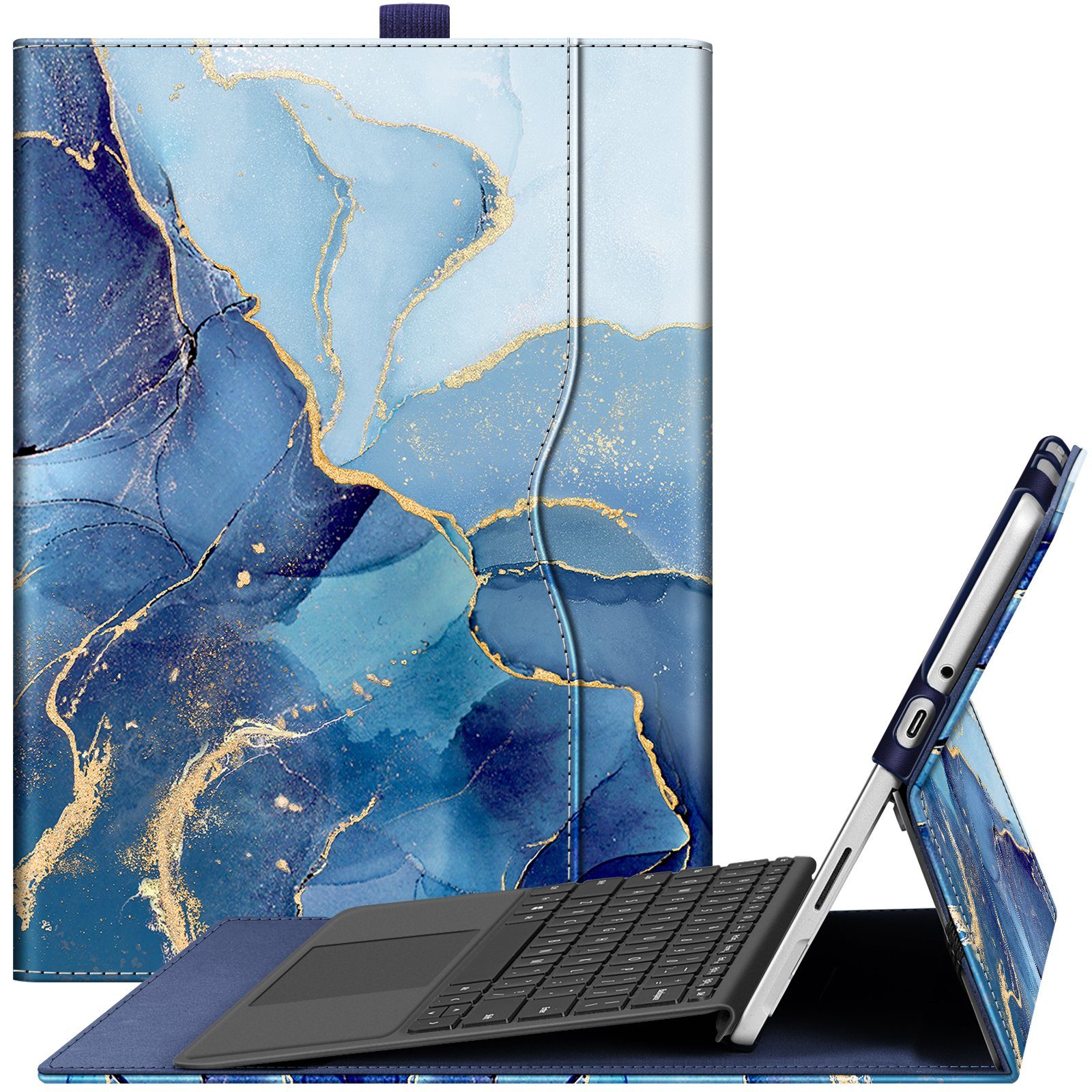 Fintie Tablet-Hülle für Microsoft Surface Go 4/Surface Go 3/Surface Go 2/Surface Go 10 Zoll, Multi-Sichtwinkel Hülle mit Dokumentschlitze, Type Cover kompatibel