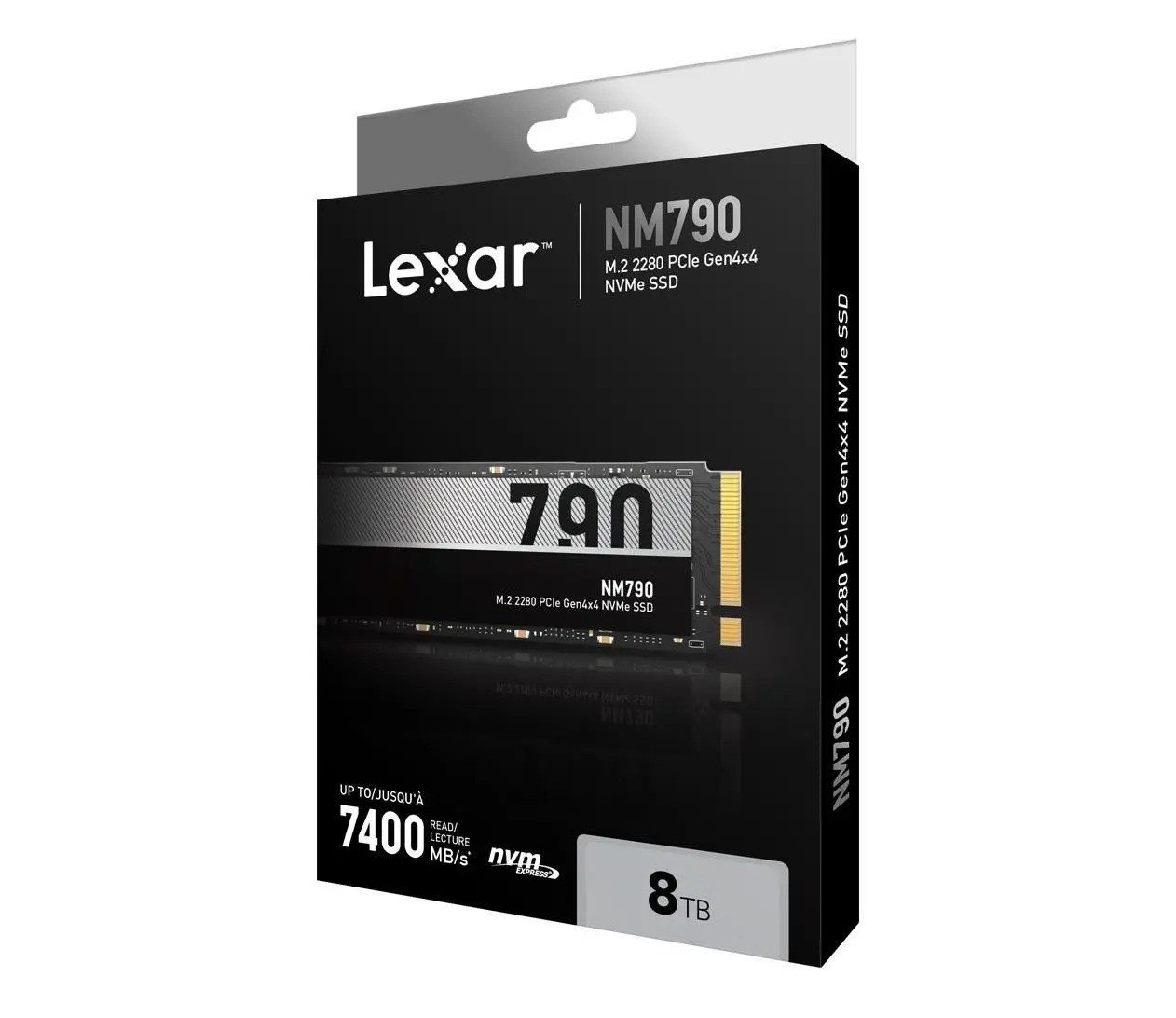 Lexar NM790 (1TB, 2TB, 4TB) M.2 NVMe M2 SSD PCIe 4.0 interne SSD (8 TB) M.2 2280" 7400 MB/S Lesegeschwindigkeit, 6500 MB/S Schreibgeschwindigkeit, Hohe Zuverlässigkeit und Langlebigkeit