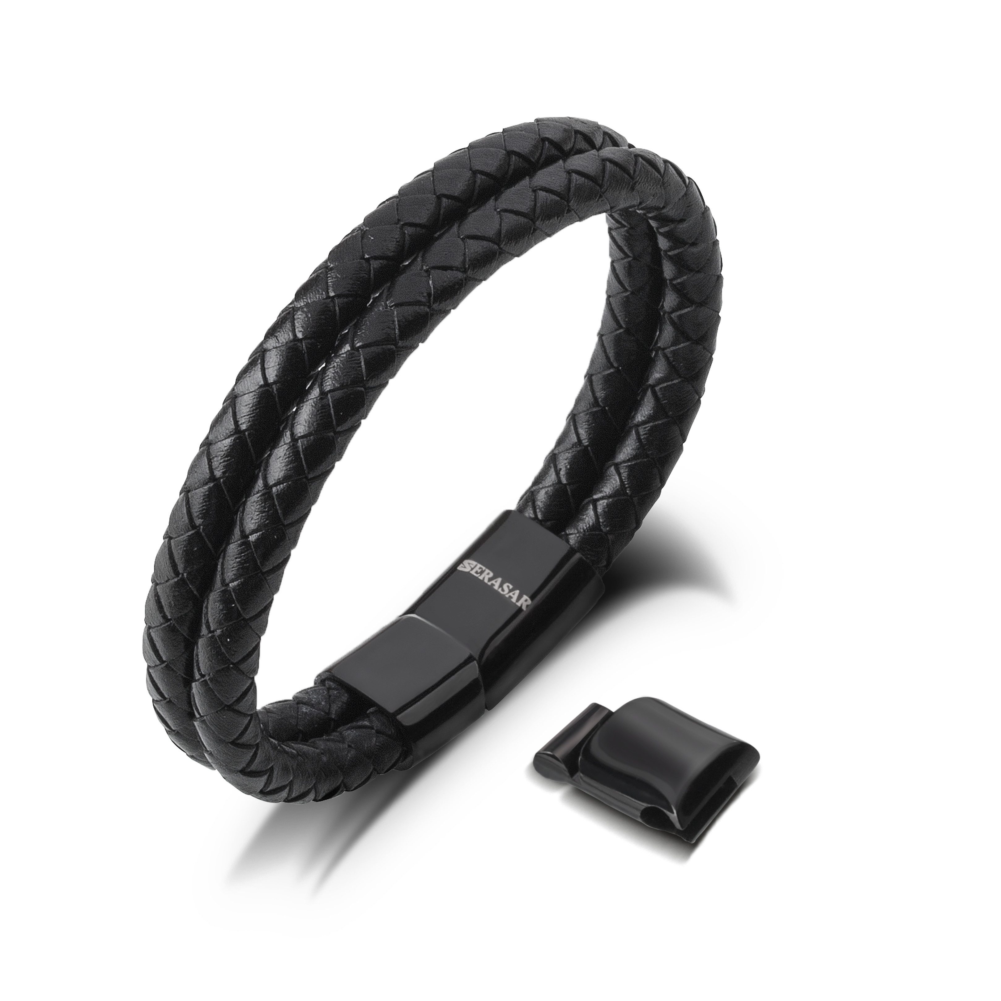 SERASAR Lederarmband Leder Herrenarmband "Steel" (Klassisch, günstig online kaufen