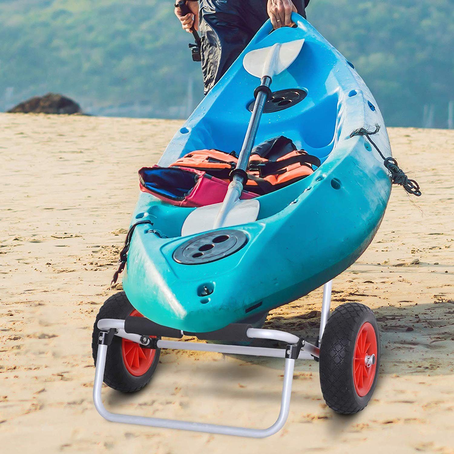HOMCOM Wakesurfboard Kanuwagen gepolstert