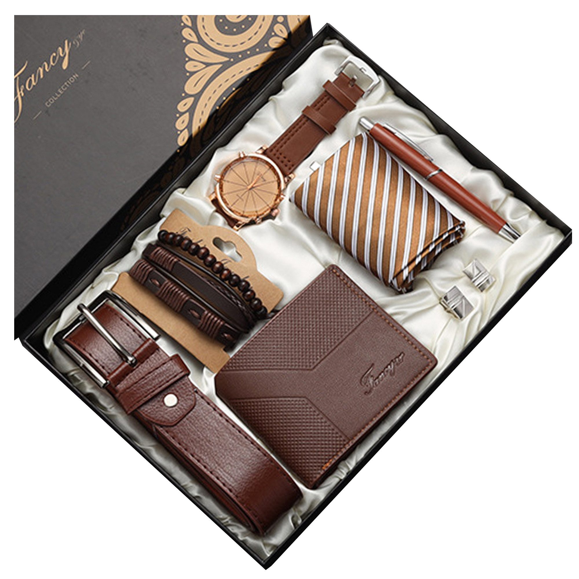 Geschenkbox 7pcs Geschenk für Männer Gürtel Set,Geburtstag Geschenke
