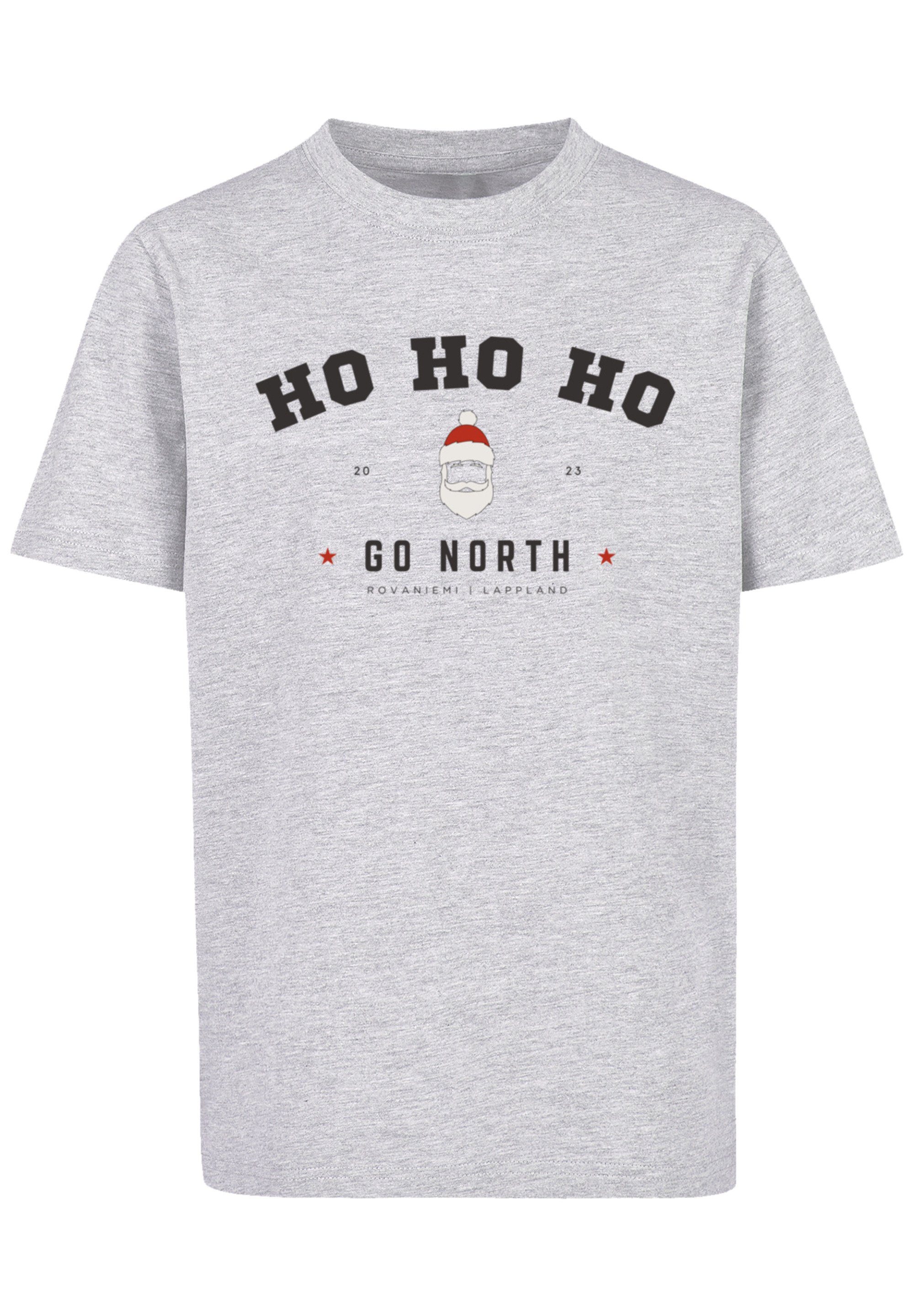 Claus Ho grey Geschenk, heather Santa Weihnachten T-Shirt Ho F4NT4STIC Weihnachten, Logo Ho