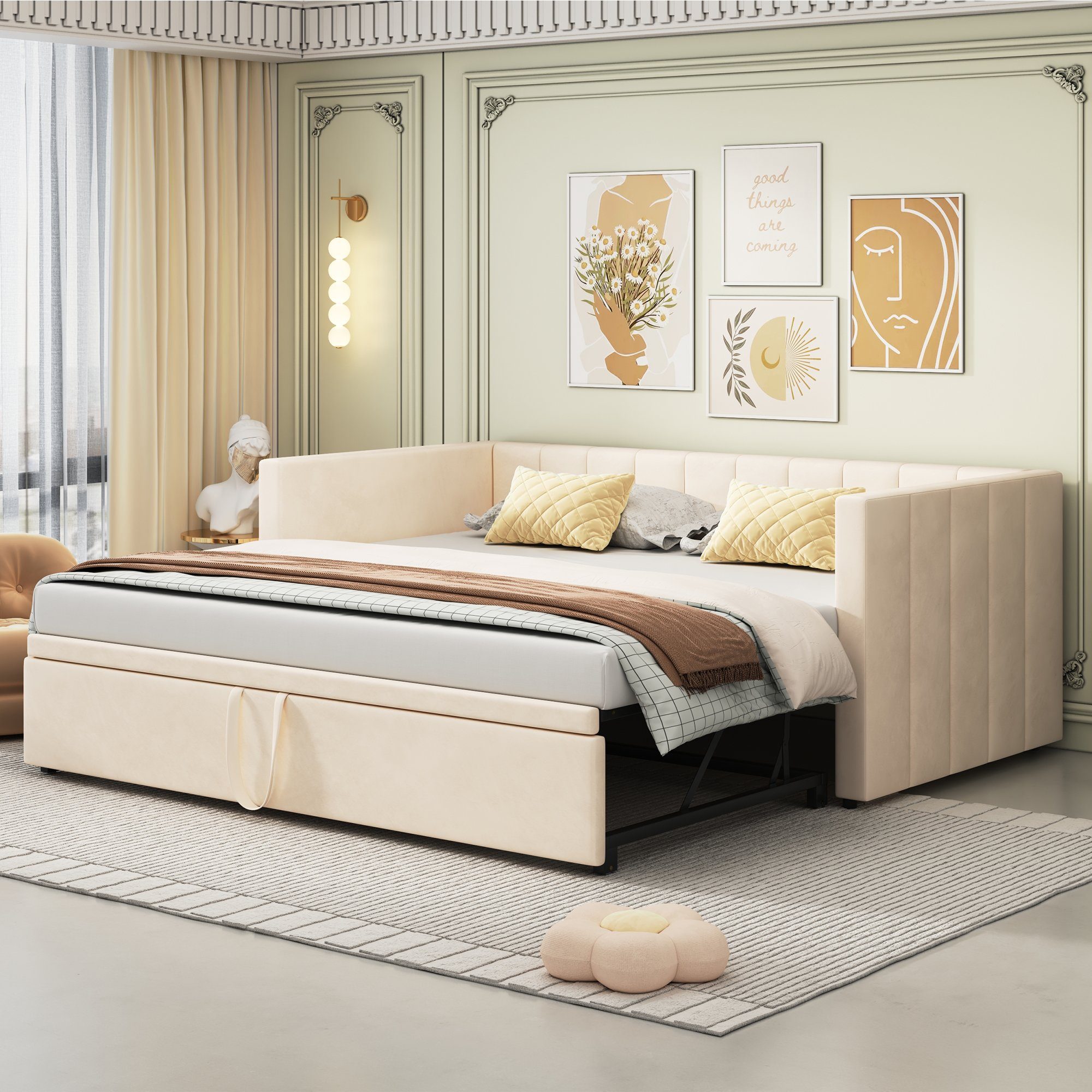 OKWISH Schlafsofa Polsterbett Kinderbett Bett Funktionsbett günstig online kaufen