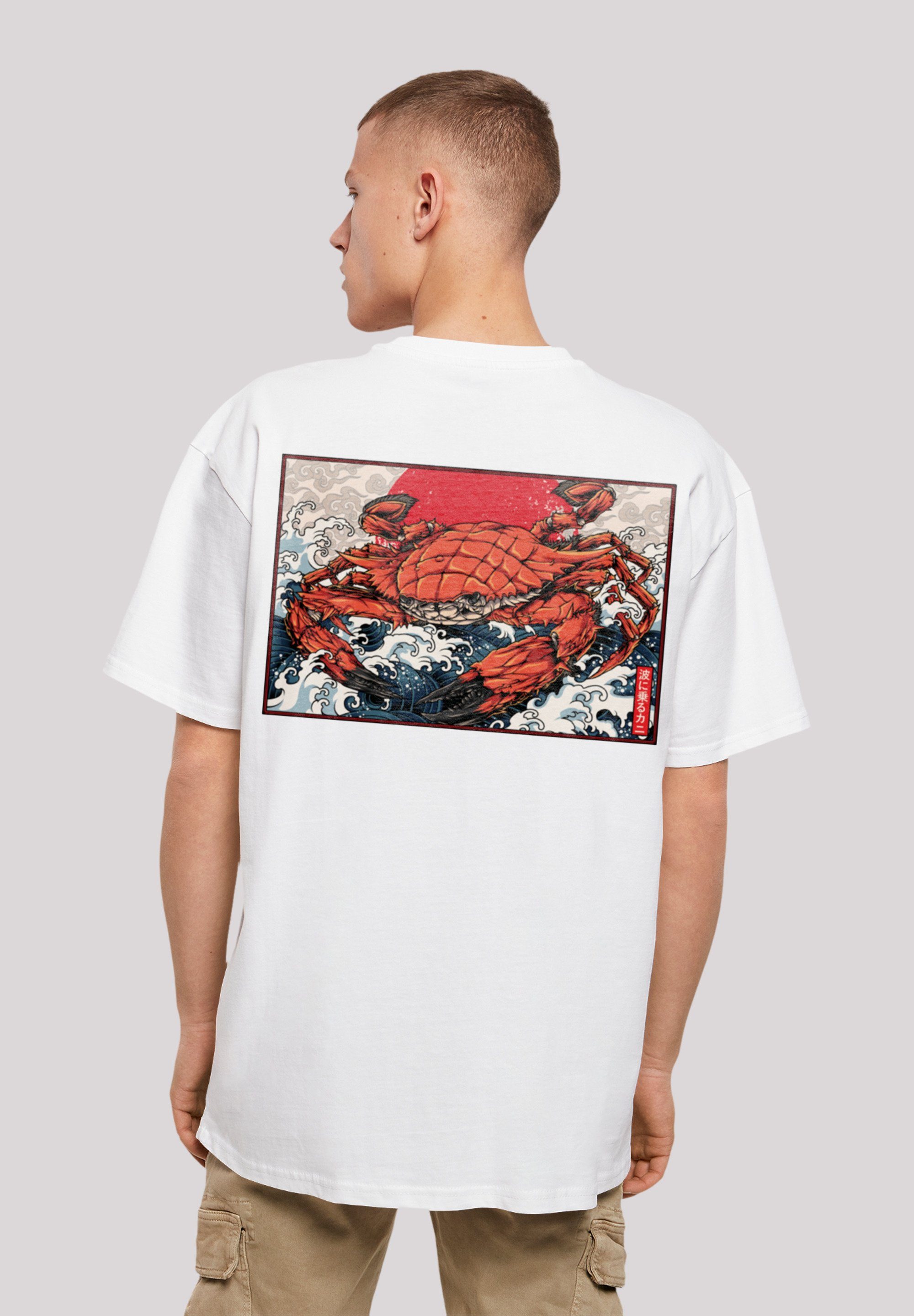 F4NT4STIC T-Shirt Crab Kanji Japan Print weiß