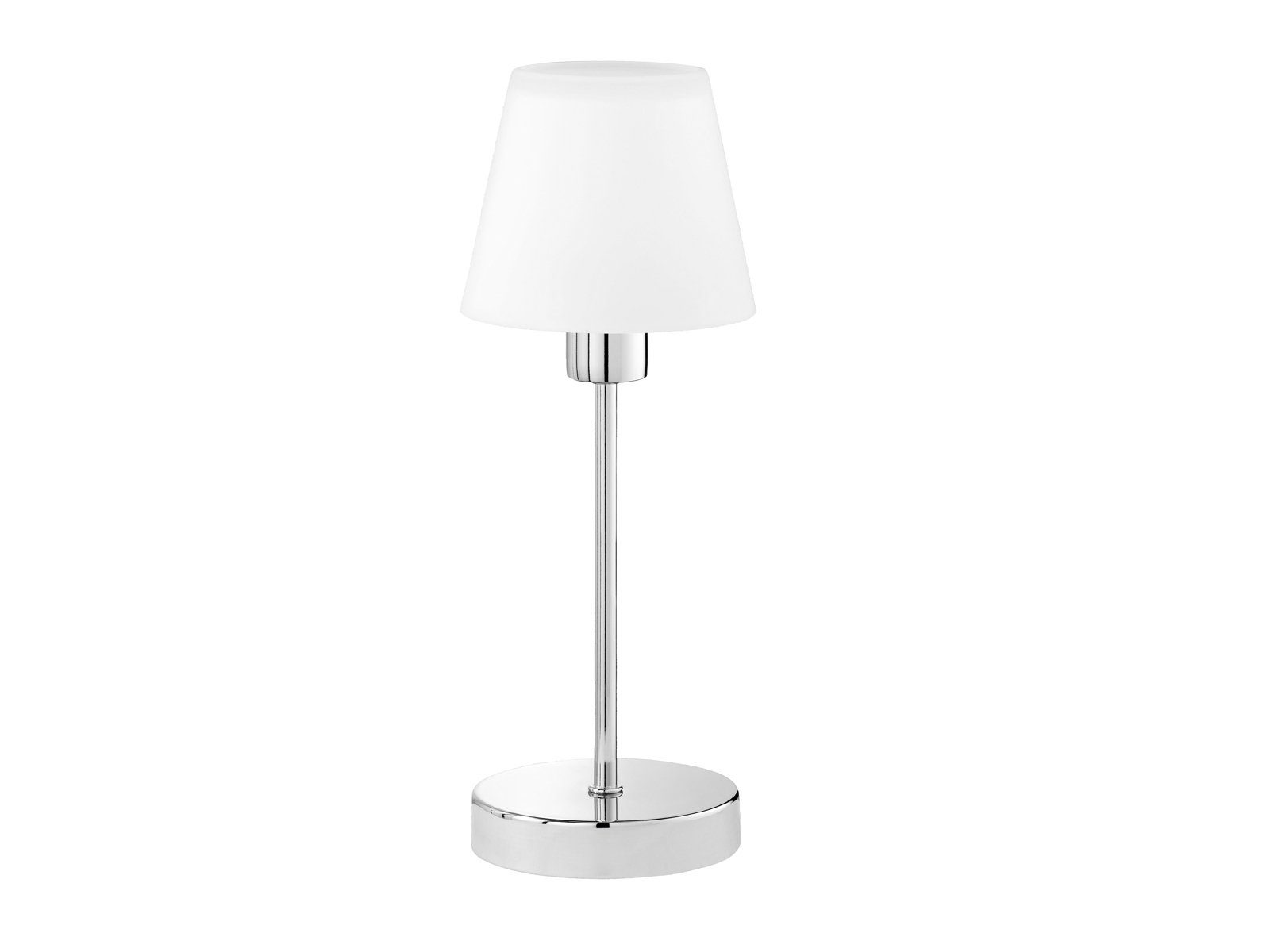 Weiß wechselbar, LED LED Chrom Warmweiß, meineWunschleuchte Lampenschirm-e matt Glas, dimmbar 32cm Höhe Nachttischlampe, Touch / Nachttisch-lampe Bauhaus Dimmfunktion,