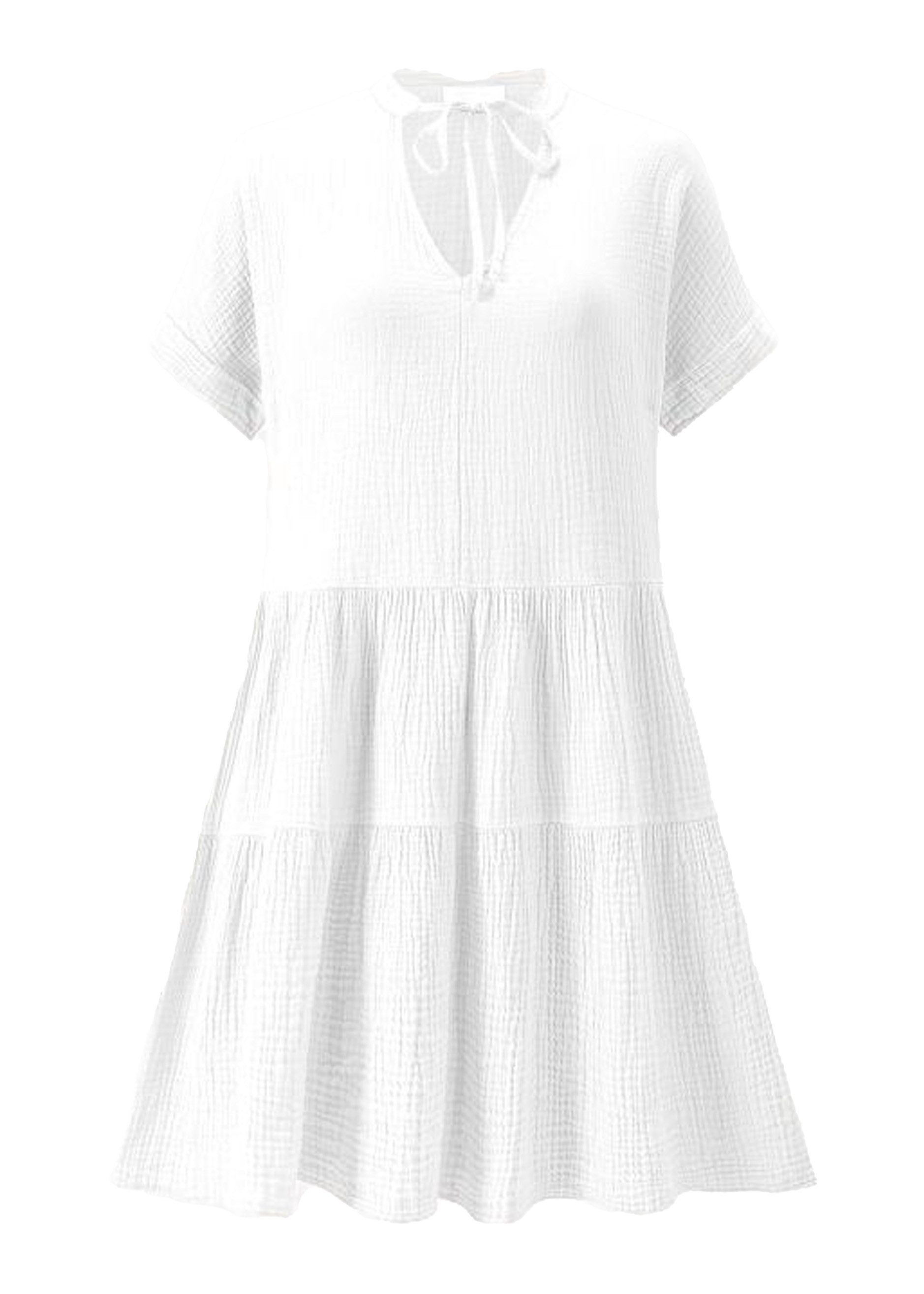 SASSYCLASSY Sommerkleid Musselin Kleid mit Volants 100% Baumwoll Kleid mit günstig online kaufen