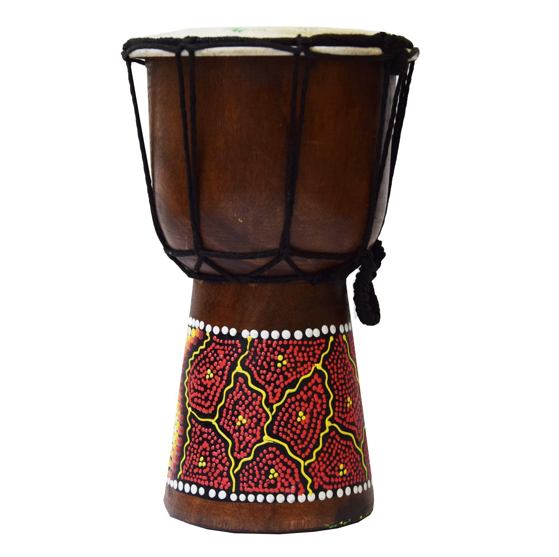 SIMANDRA Trommel Djembe bemalt, Dot Painting Handarbeit