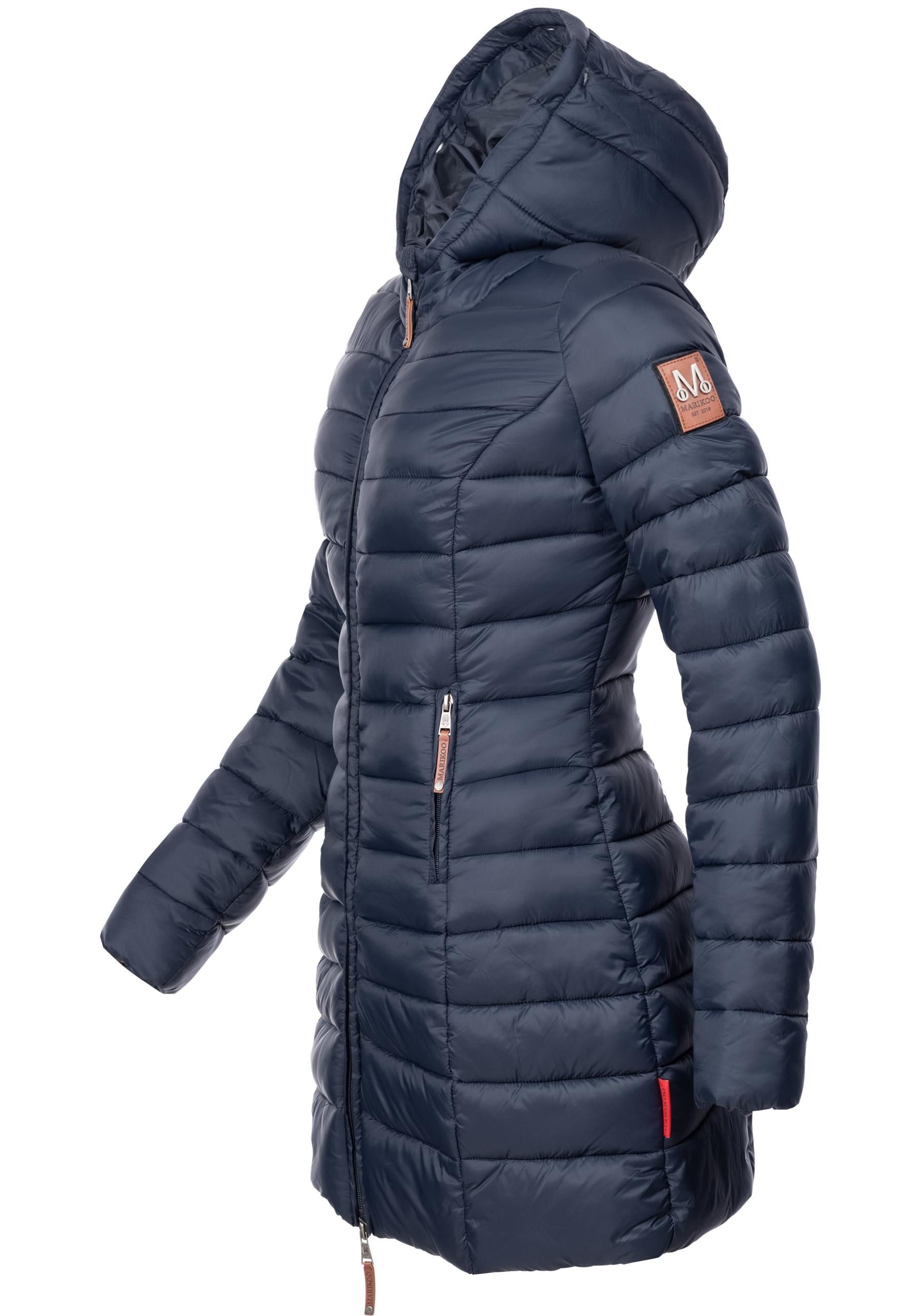 Marikoo Steppmantel Rose-Stepp zeitloser Winterparka mit großer Kunstfellkapuze