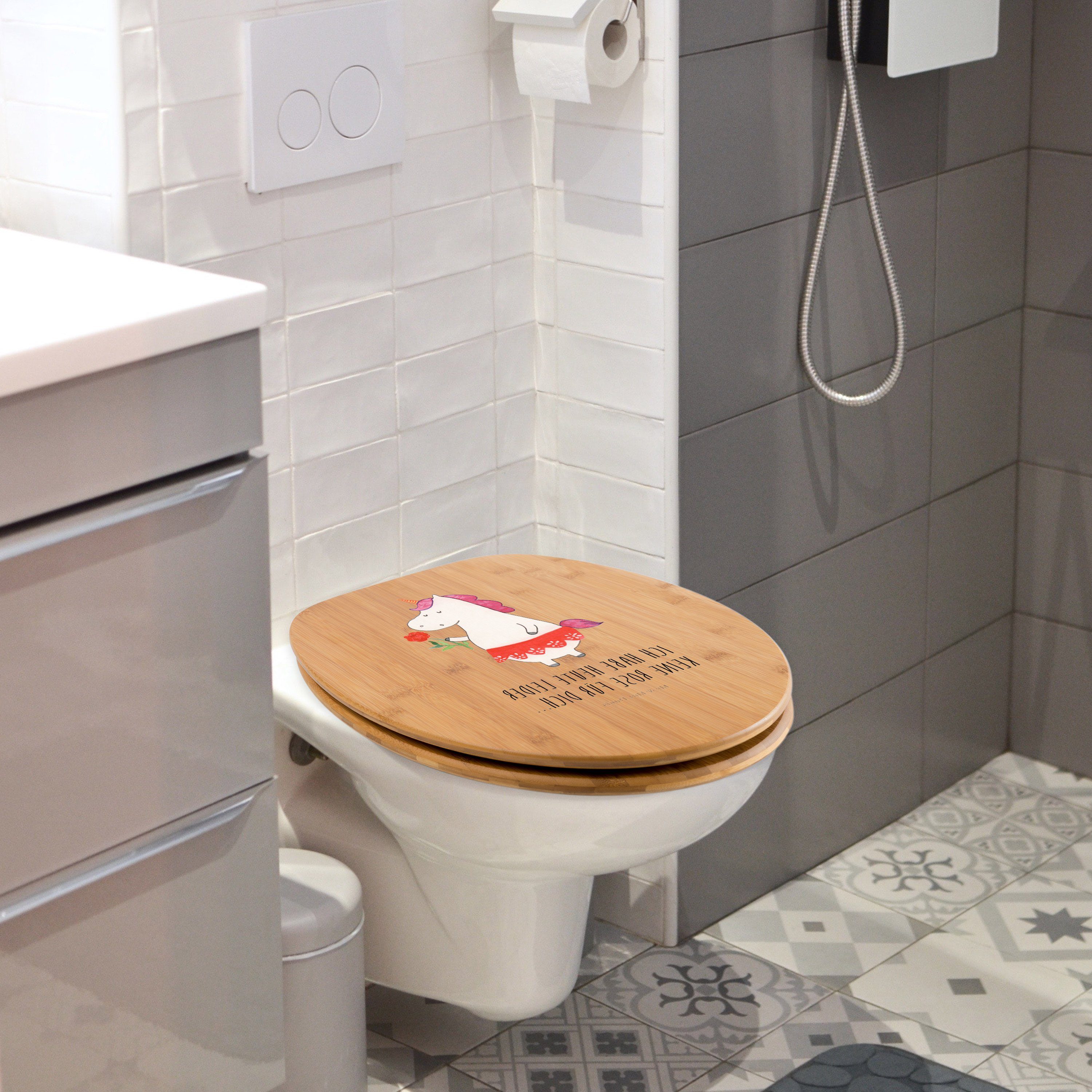 Mr. & Mrs. Panda WC-Sitz Einhorn Dame, WC Sitz, Transparent, Bachelorette, Klobrille, klo deck (Packung), holzklobrille wc sitz motiv bad wc sitz